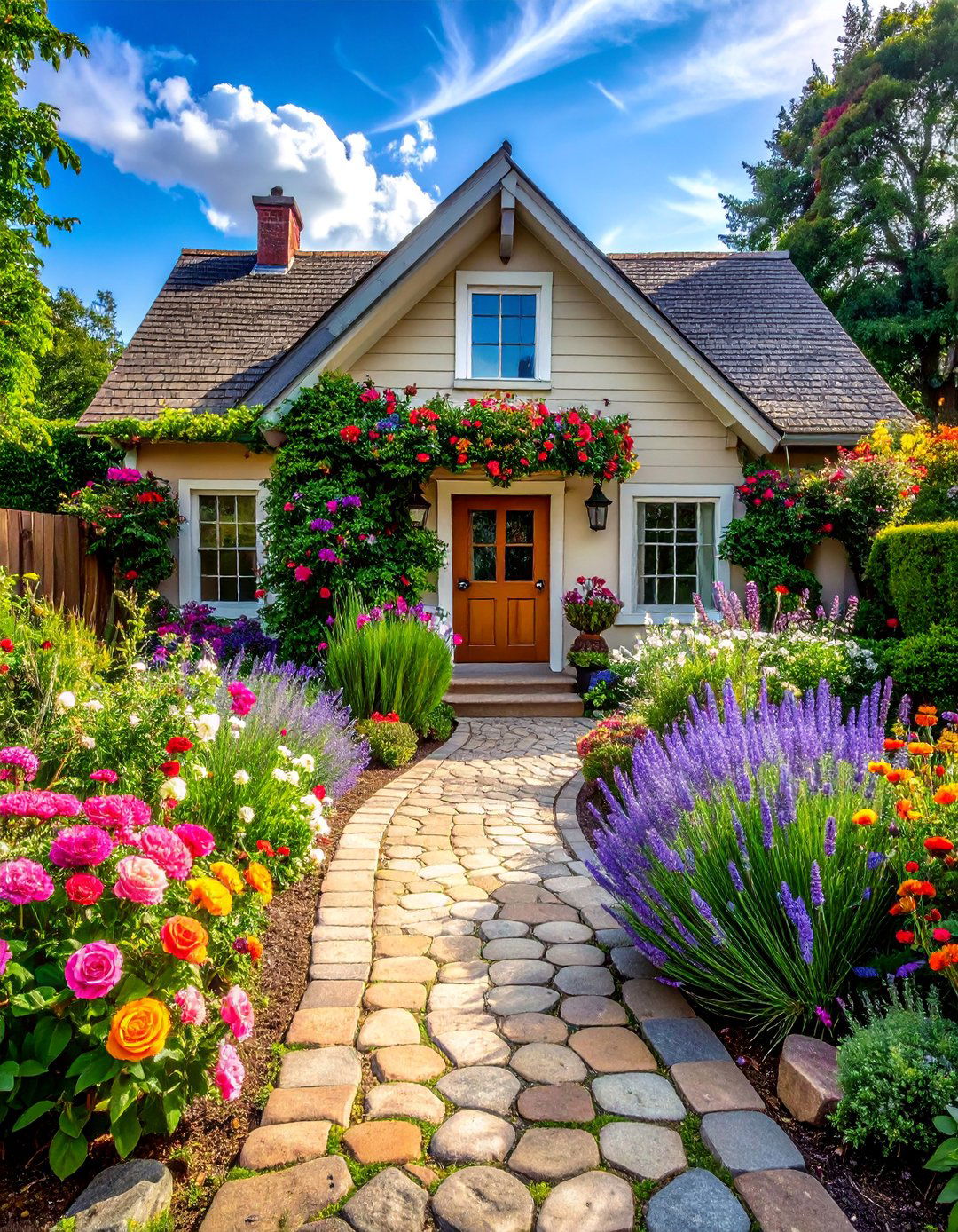 Cottage Garden Entry Borders - 40 Front Yard Landscaping Ideas to Boost Curb Appeal