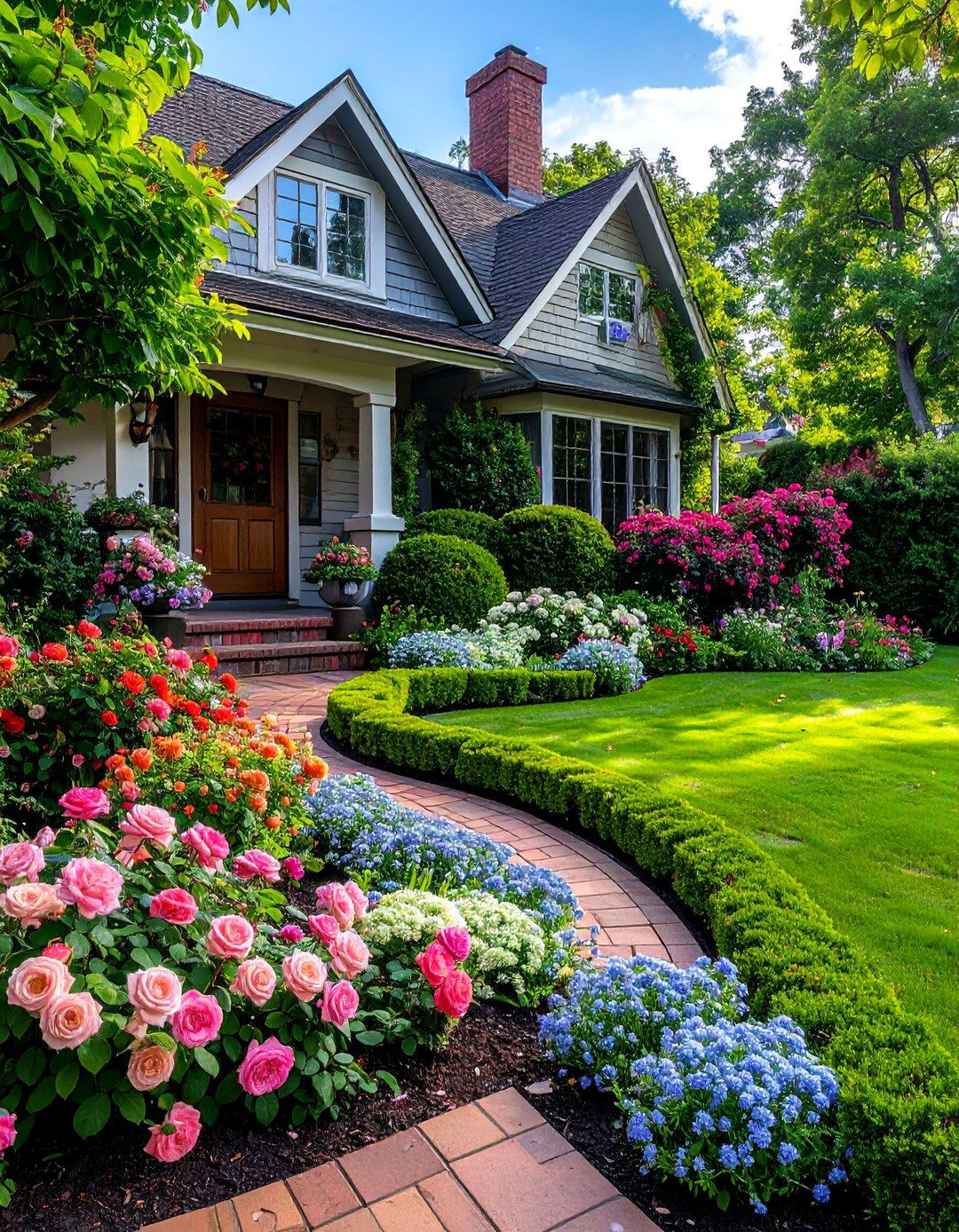 Cottage Style Foundation Planting - 40 Front Yard Landscaping Ideas to Boost Curb Appeal