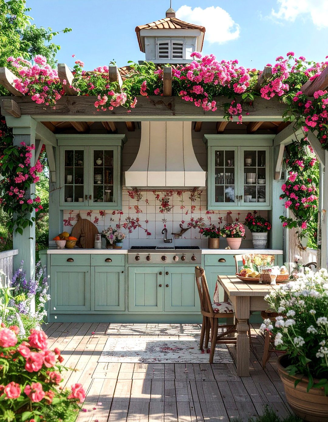 Country Cottage Gazebo Kitchen - 20 Outdoor Kitchen with a Gazebo Ideas for Entertaining