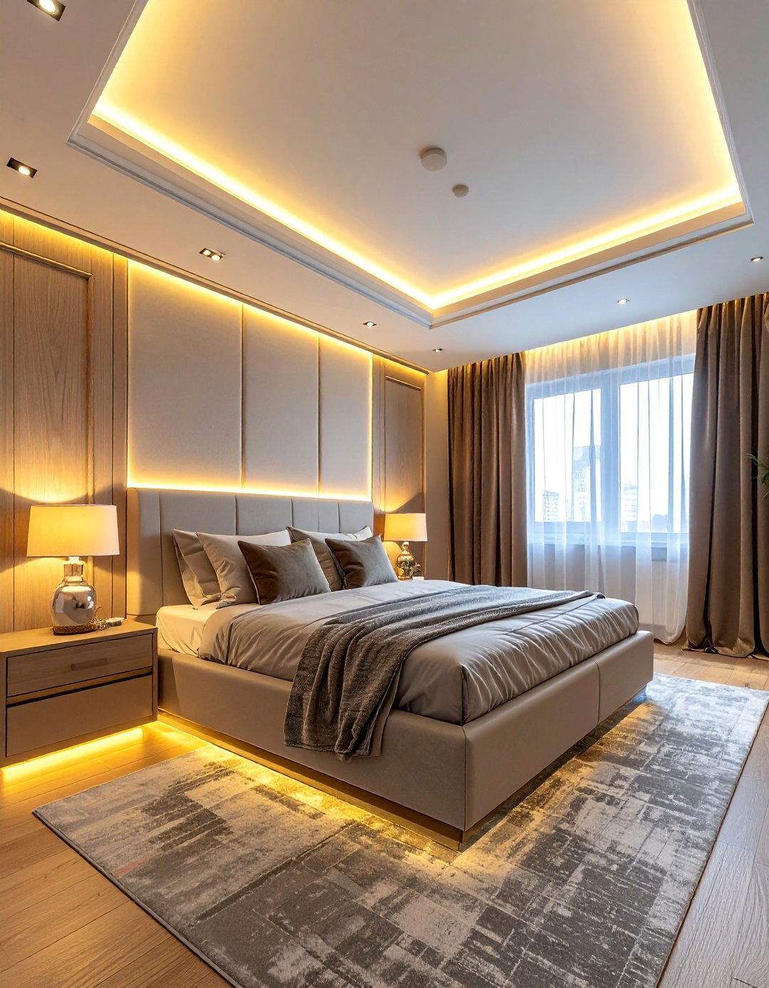 Cove Lighting Around the Ceiling Perimeter - 15 Bright Small Bedroom Lighting Ideas for Ambiance