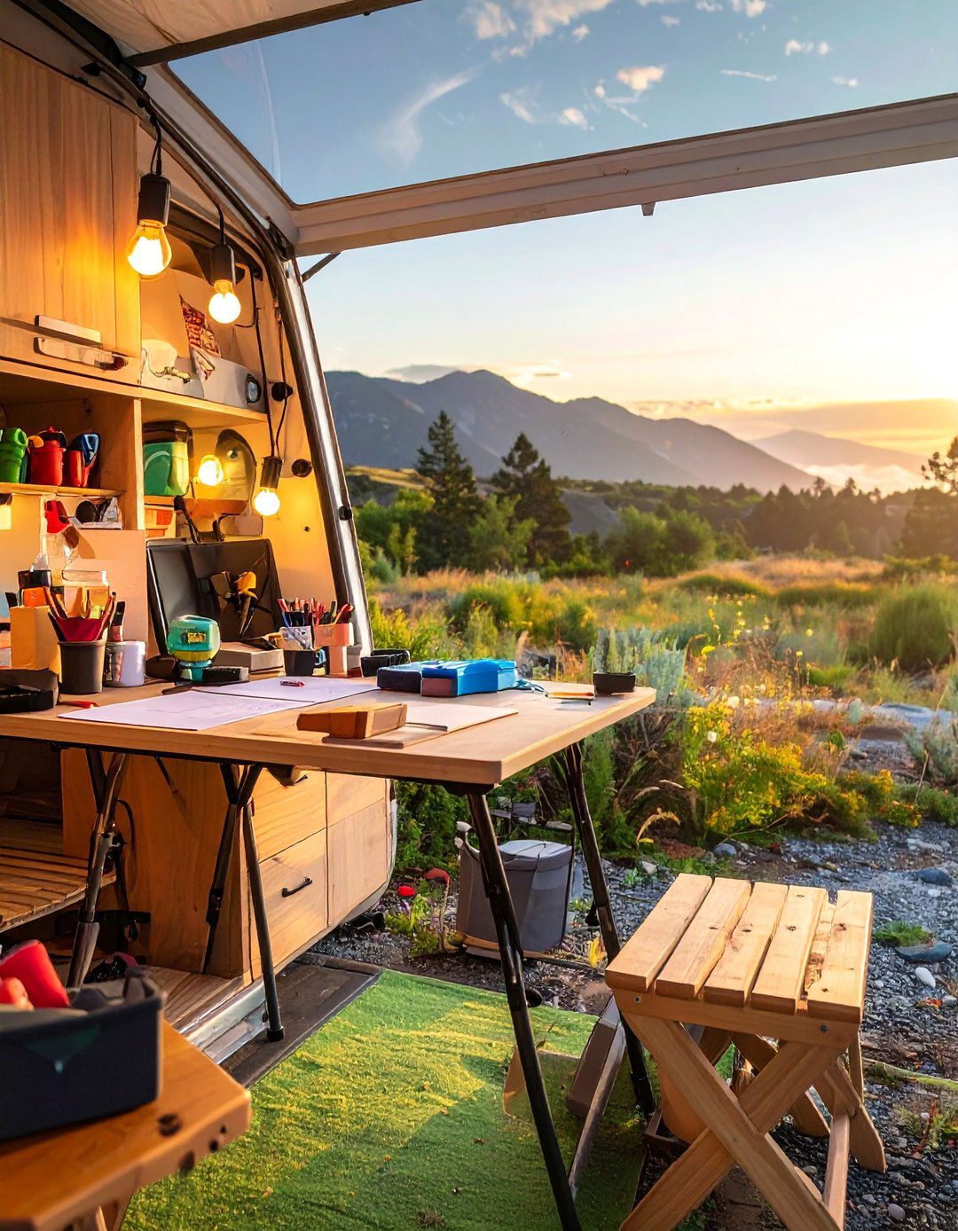 Craft and Hobby Workshop - 30 RV Campsite Decorating Ideas for a Cozy Outdoor Retreat