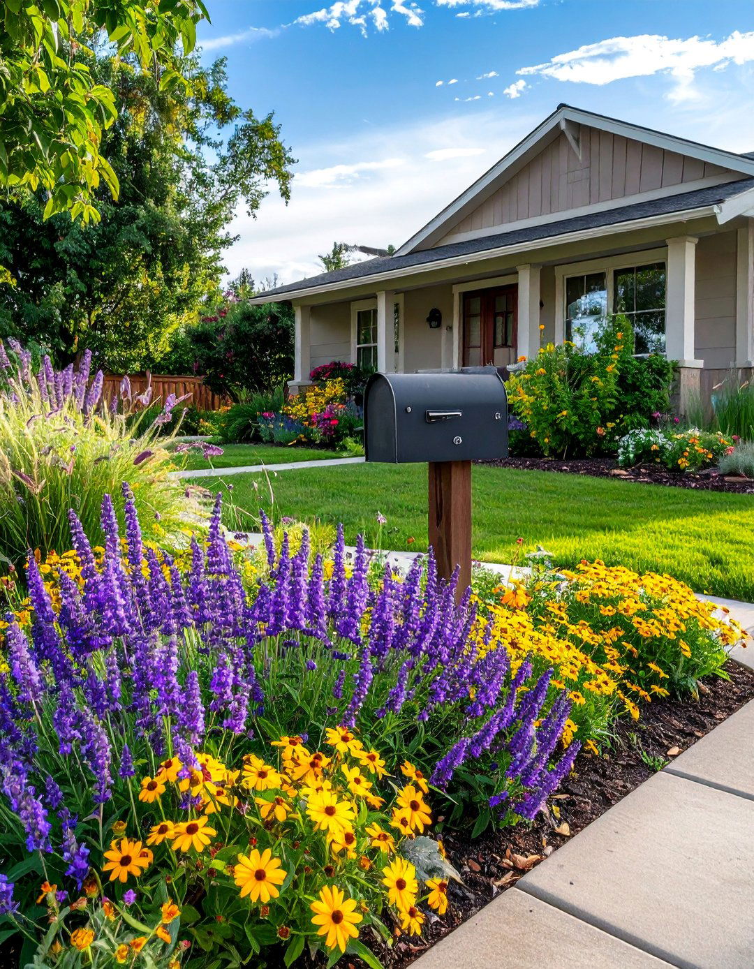 Create a Garden Bed Around Your Ranch Homes Mailbox - 40 Curb Appeal Inspiration Ideas for Ranch Homes
