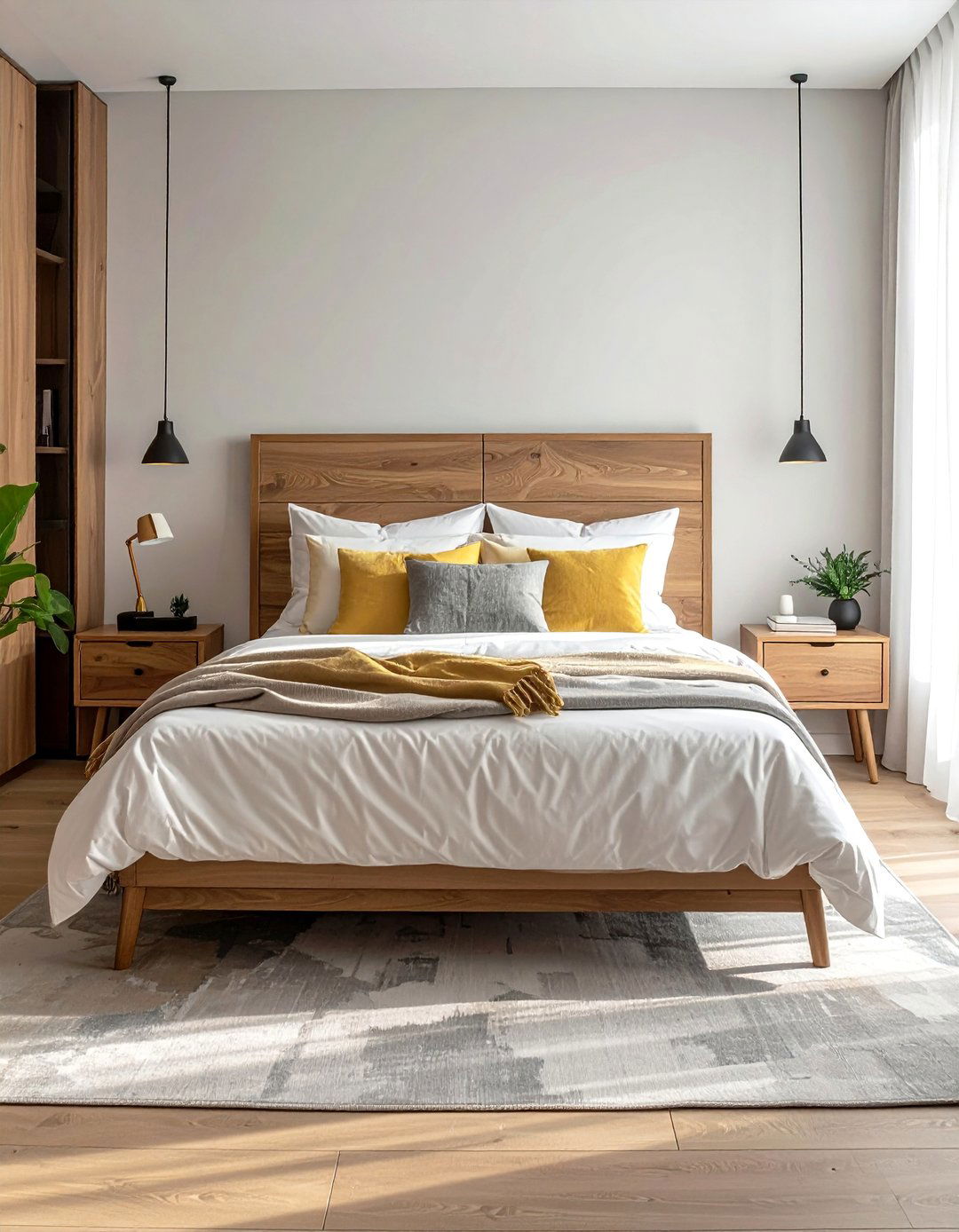 Creating Symmetry with Bedside Tables and Lamps - 40 Cozy Bedroom Ideas for a Relaxing Retreat