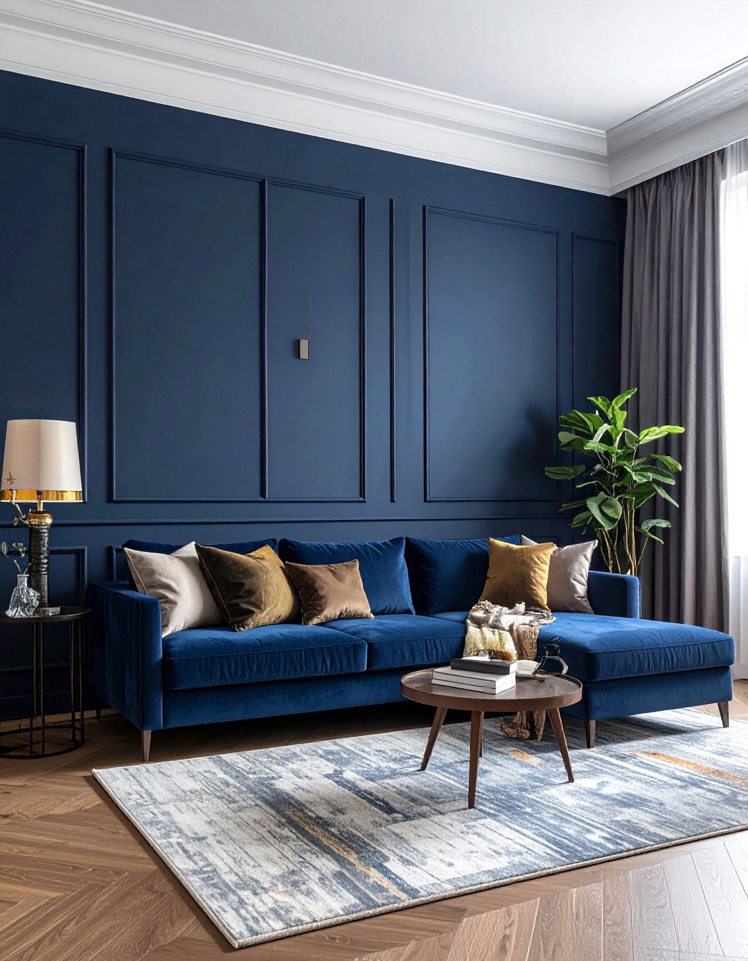 Creating a Moody and Enveloping All Navy Room - 25 Navy Blue Living Room Ideas for a Stylish Space