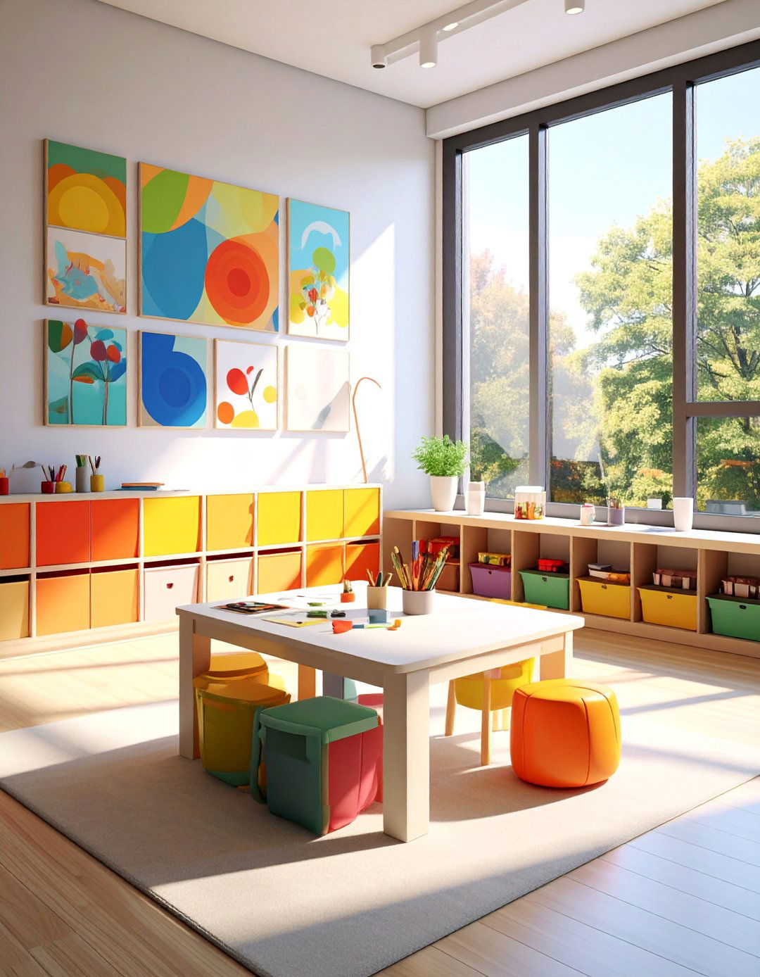 Creative Art Station Zone - 40 Fun and Functional Playroom Ideas for Kids