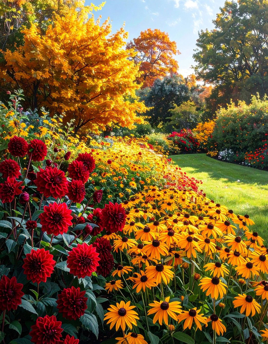 Crimson and Gold Garden Colour Scheme - 30 Garden Colour Schemes to Brighten Your Outdoor Space