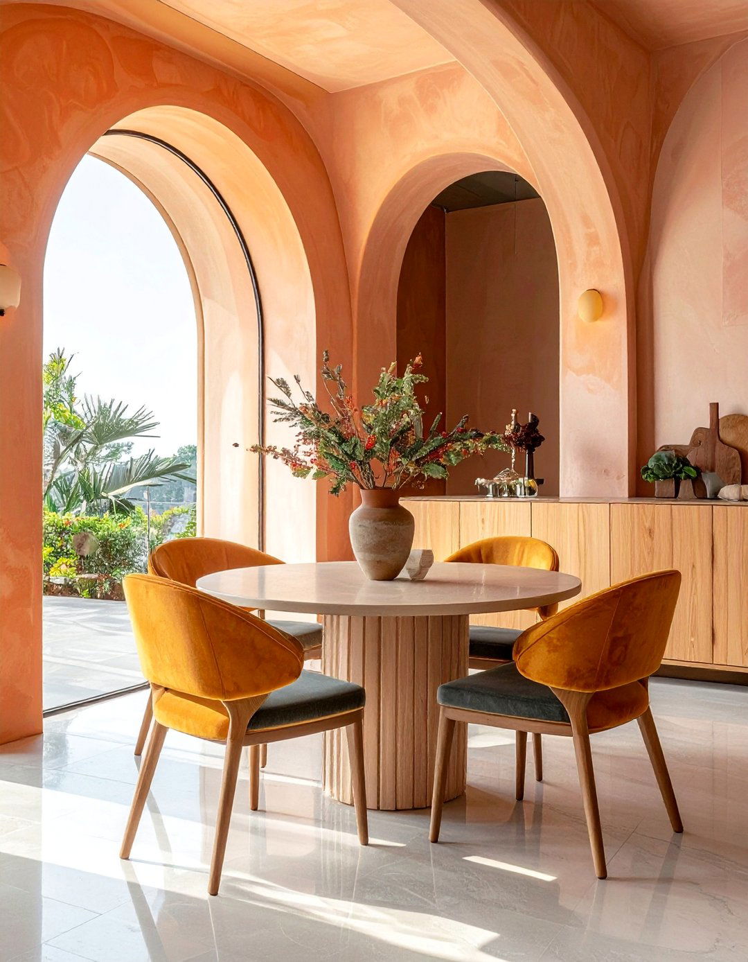 Curved Architecture with Flowing Furniture Lines - 40 Luxurious Dining Room Ideas for Elegant Entertaining