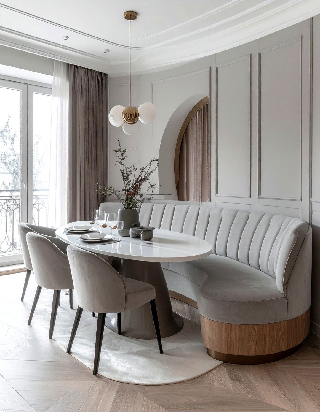 Curved Banquette Dining Design - 40 Banquette Seating Ideas for Stylish Dining