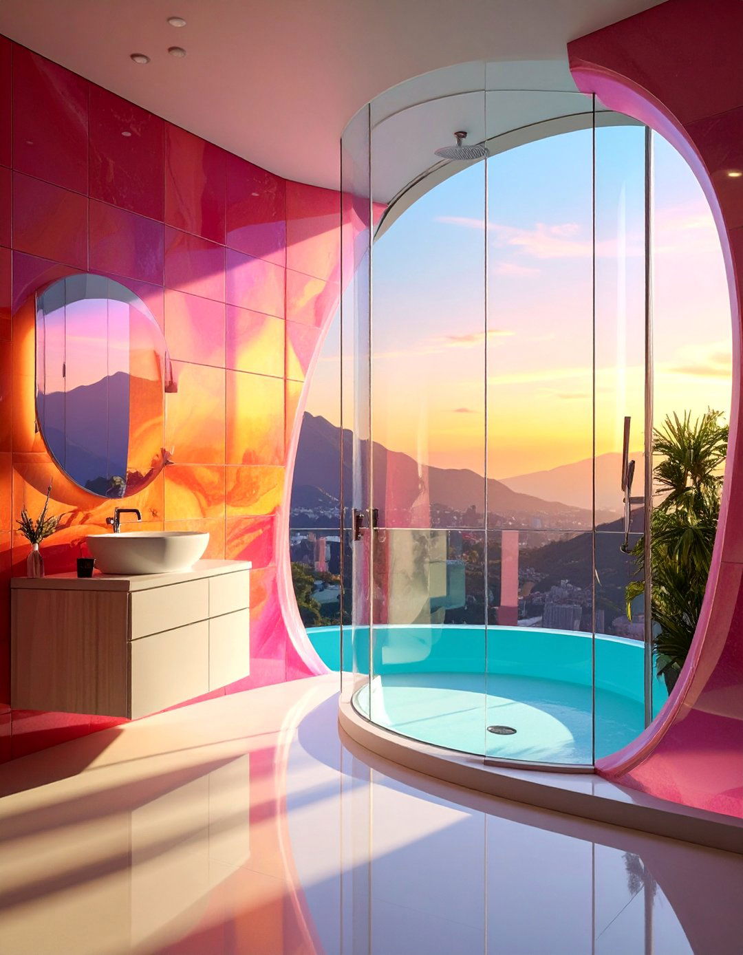 Curved Glass Innovation - 30 Shower Window Ideas to Brighten Up Your Bathroom