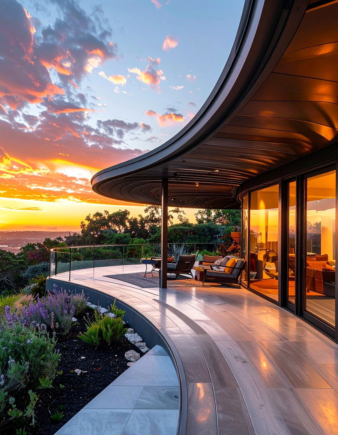 Curved Metal Roof Artistic Porch Design - 30 Metal Roof Porch Design Ideas for Durability