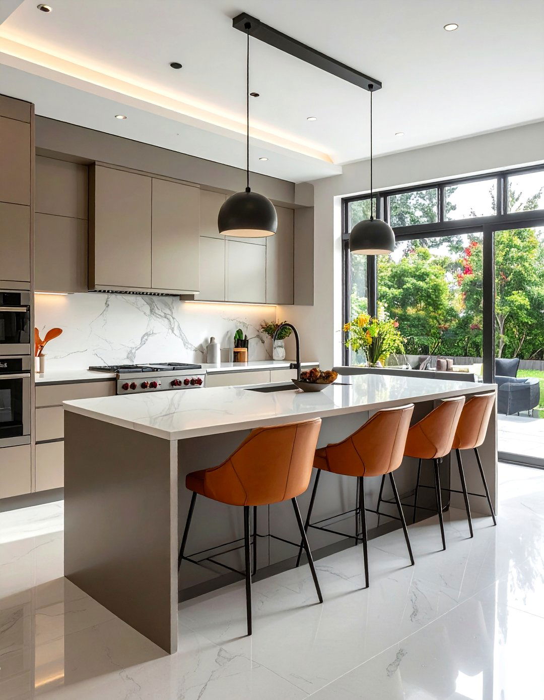 Curved Seating Integration - 40 Kitchen Island Ideas for Spacious Kitchens