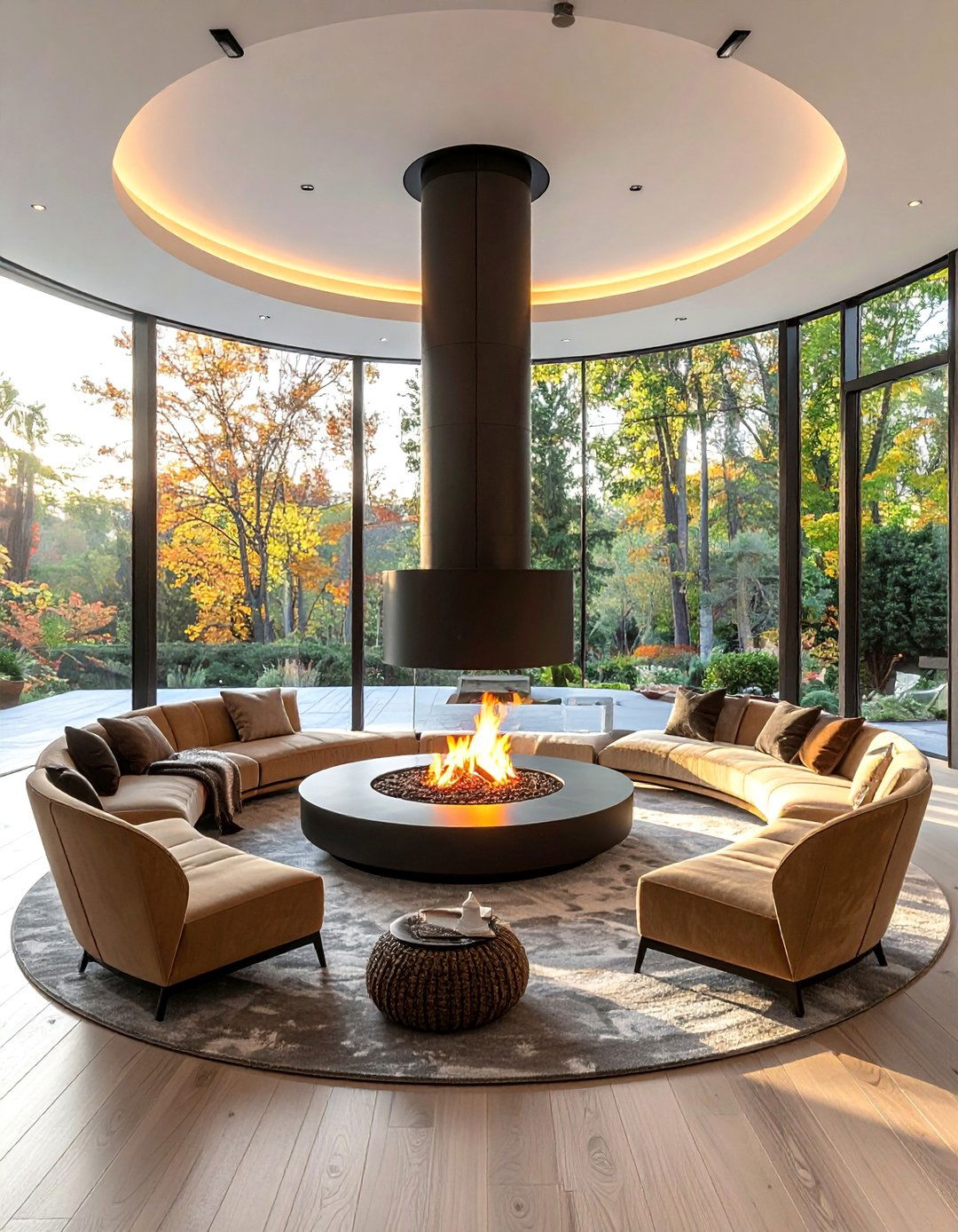 Curved and Circular Fireplace Shapes - 40 Modern Fireplace Ideas to Warm Up Your Home