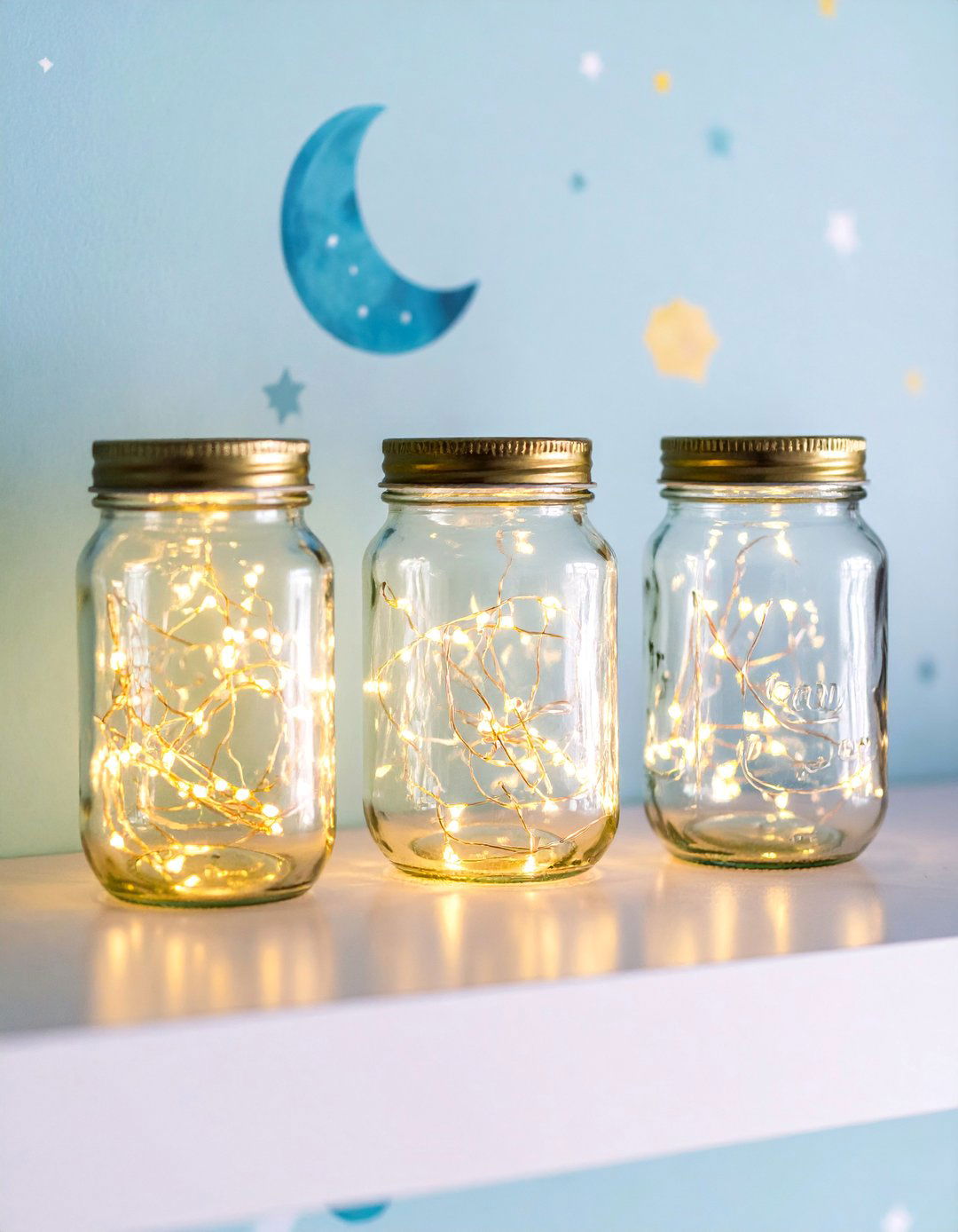 DIY Glowing Star Jars - 20 Space-themed Room Ideas for a Cosmic Bedroom