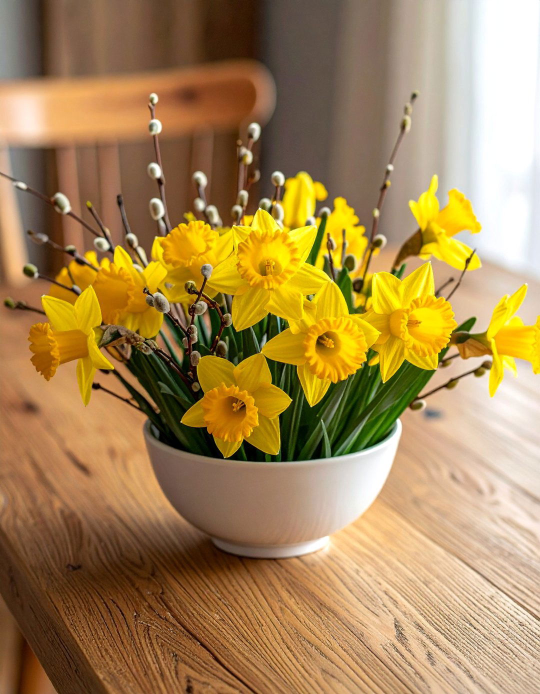 Daffodil and Twig Spring Centerpiece Arrangement - 25 Spring Centerpiece Ideas for a Fresh Look