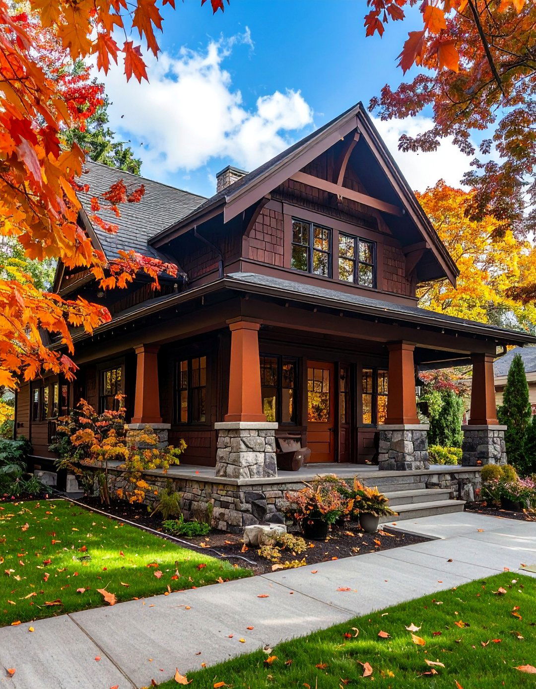 Dark Brown House Exterior in a Craftsman Style - 25 Dark Brown House Exterior Ideas for Timeless Appeal