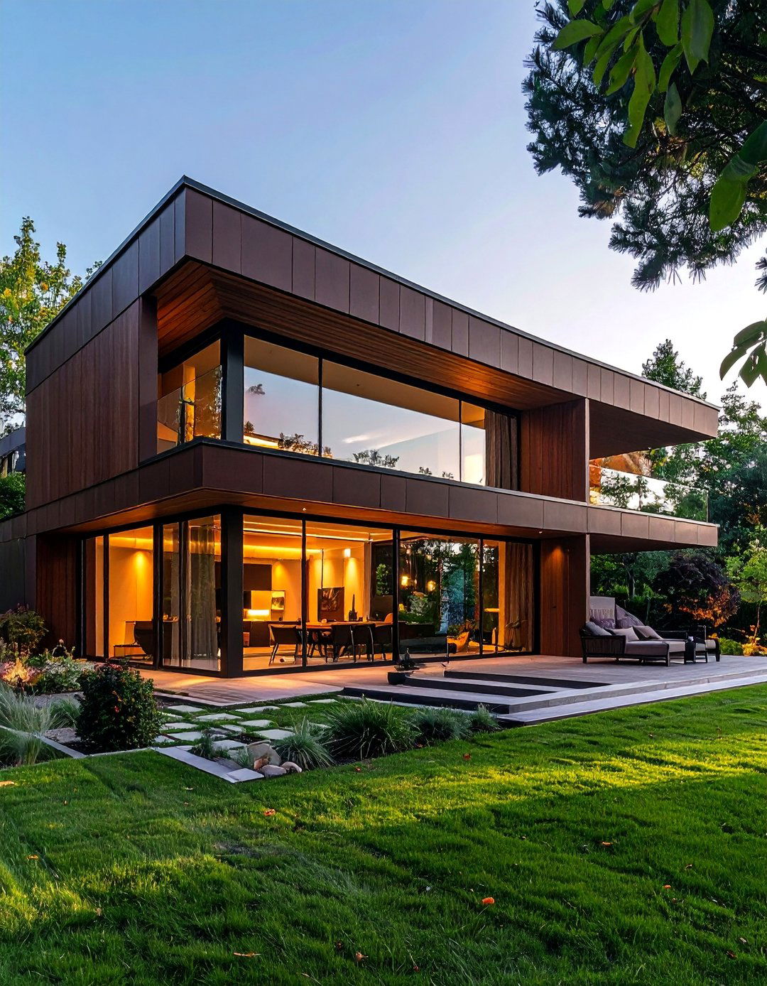Dark Brown House Exterior on a Contemporary Build - 25 Dark Brown House Exterior Ideas for Timeless Appeal