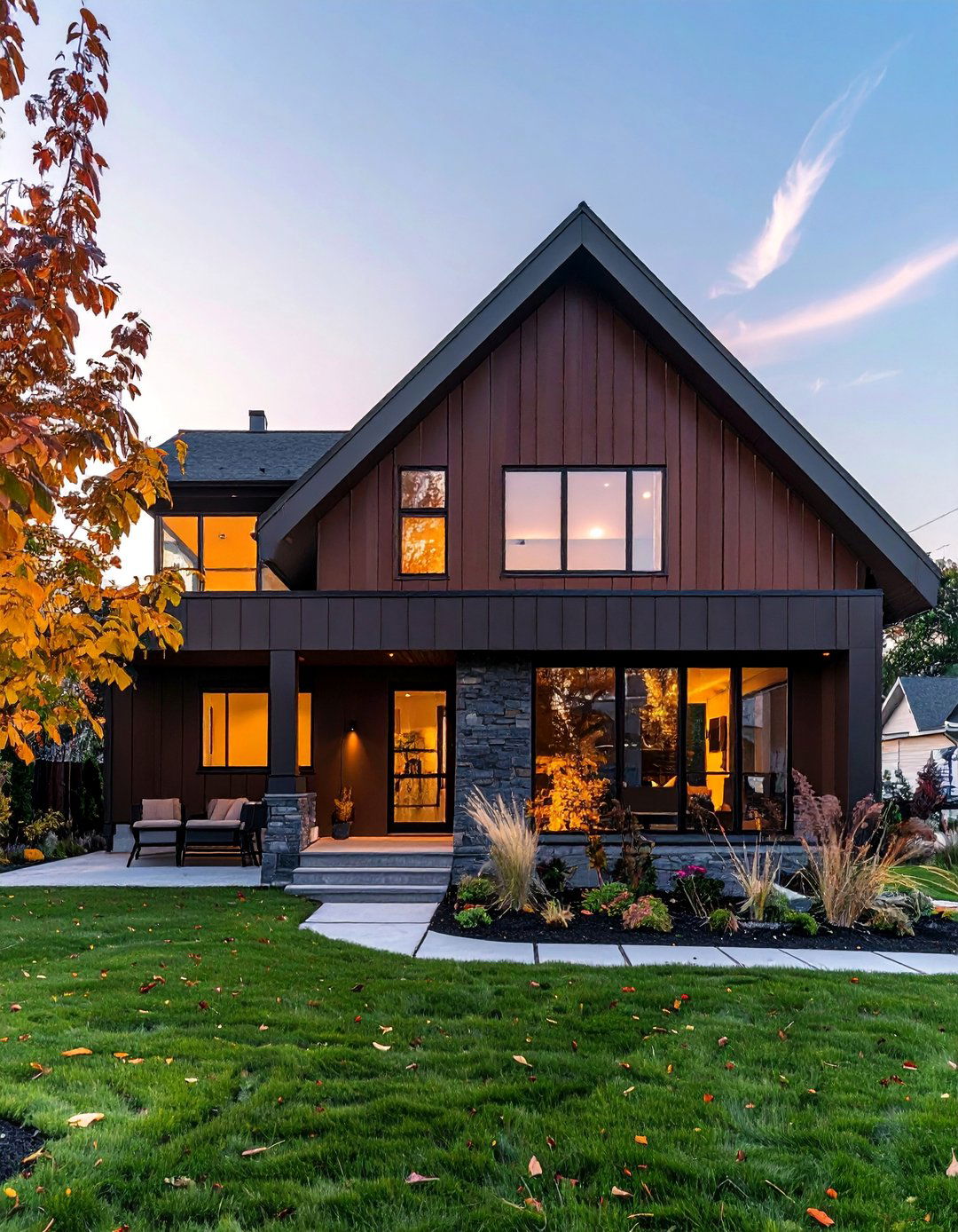 Dark Brown House Exterior with Dark Gray Trim - 25 Dark Brown House Exterior Ideas for Timeless Appeal
