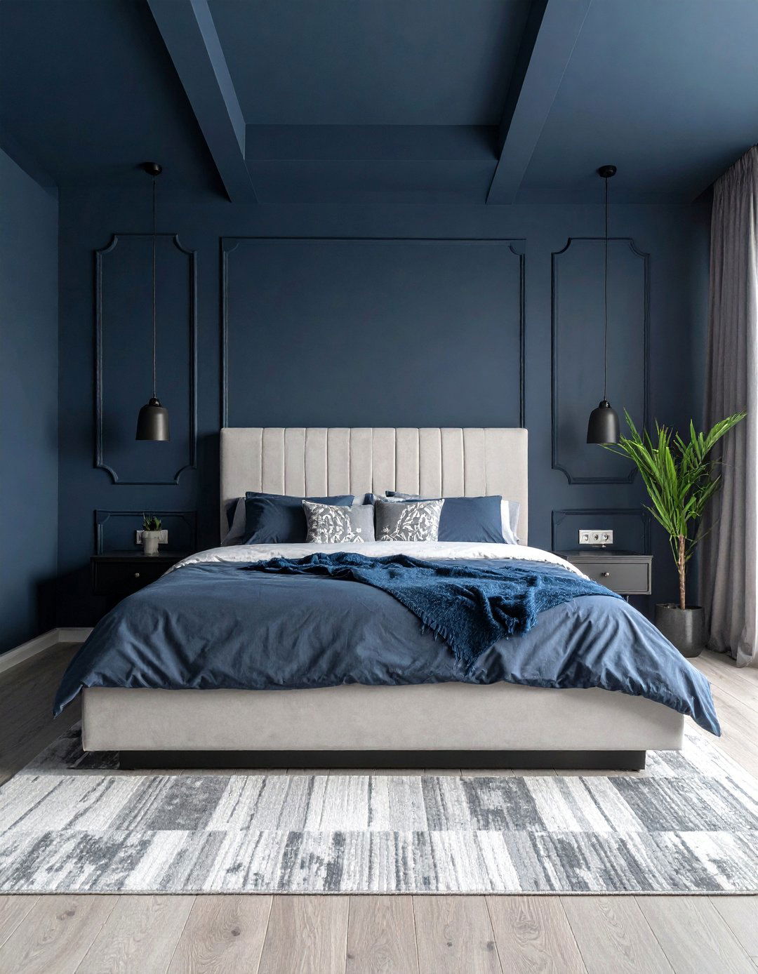 Dark Ceiling for a Cocooning Effect - 25 Dark Bedroom Ideas for a Cozy and Moody Retreat