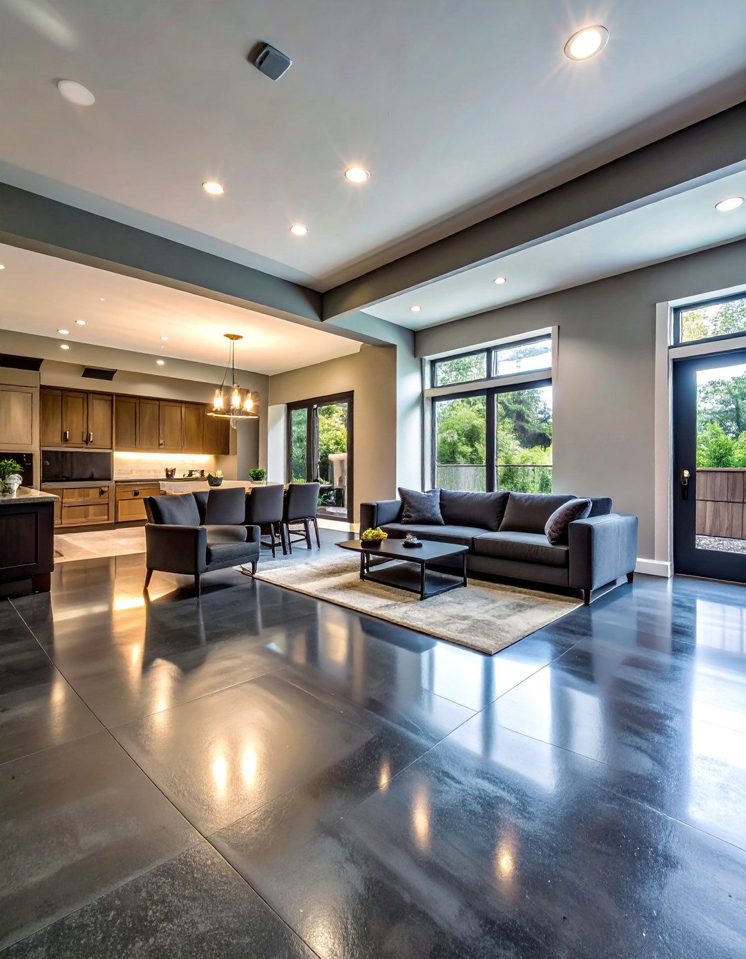 Dark Charcoal Concrete Basement Floor - 20 Concrete Basement Floor Ideas for a Modern Look