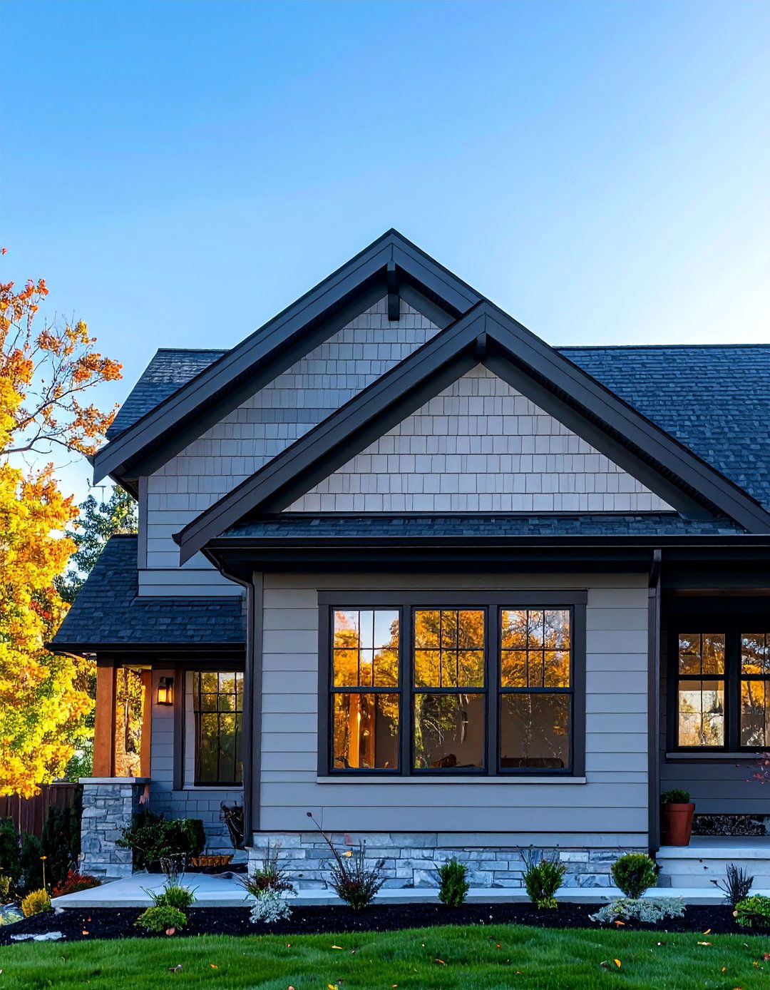 Dark Fascia and Soffits on a Transitional Home Exterior - 30 Transitional Home Exterior Ideas for Modern Appeal