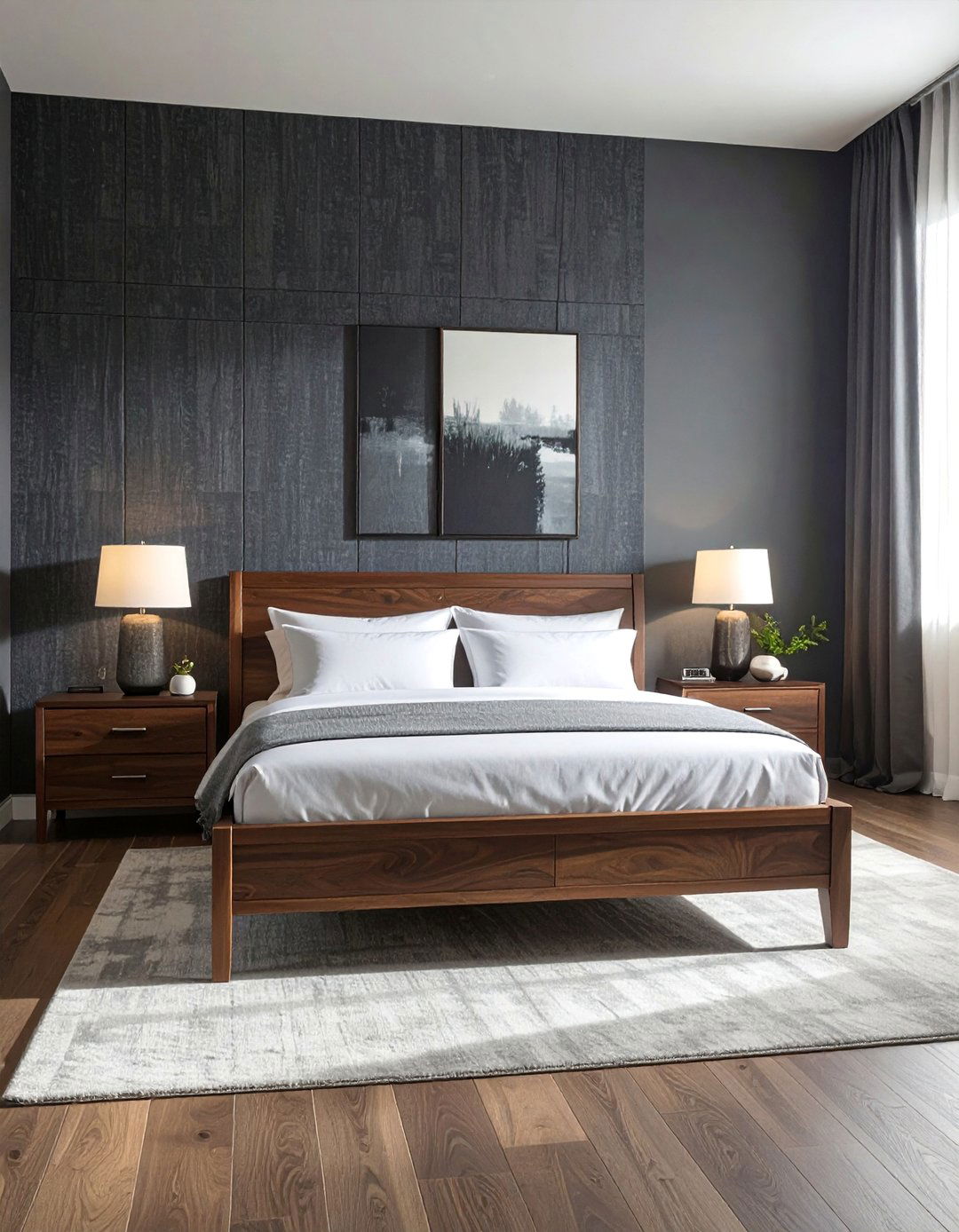 Dark Gray Grasscloth Wallpaper - 25 Dark Bedroom Ideas for a Cozy and Moody Retreat