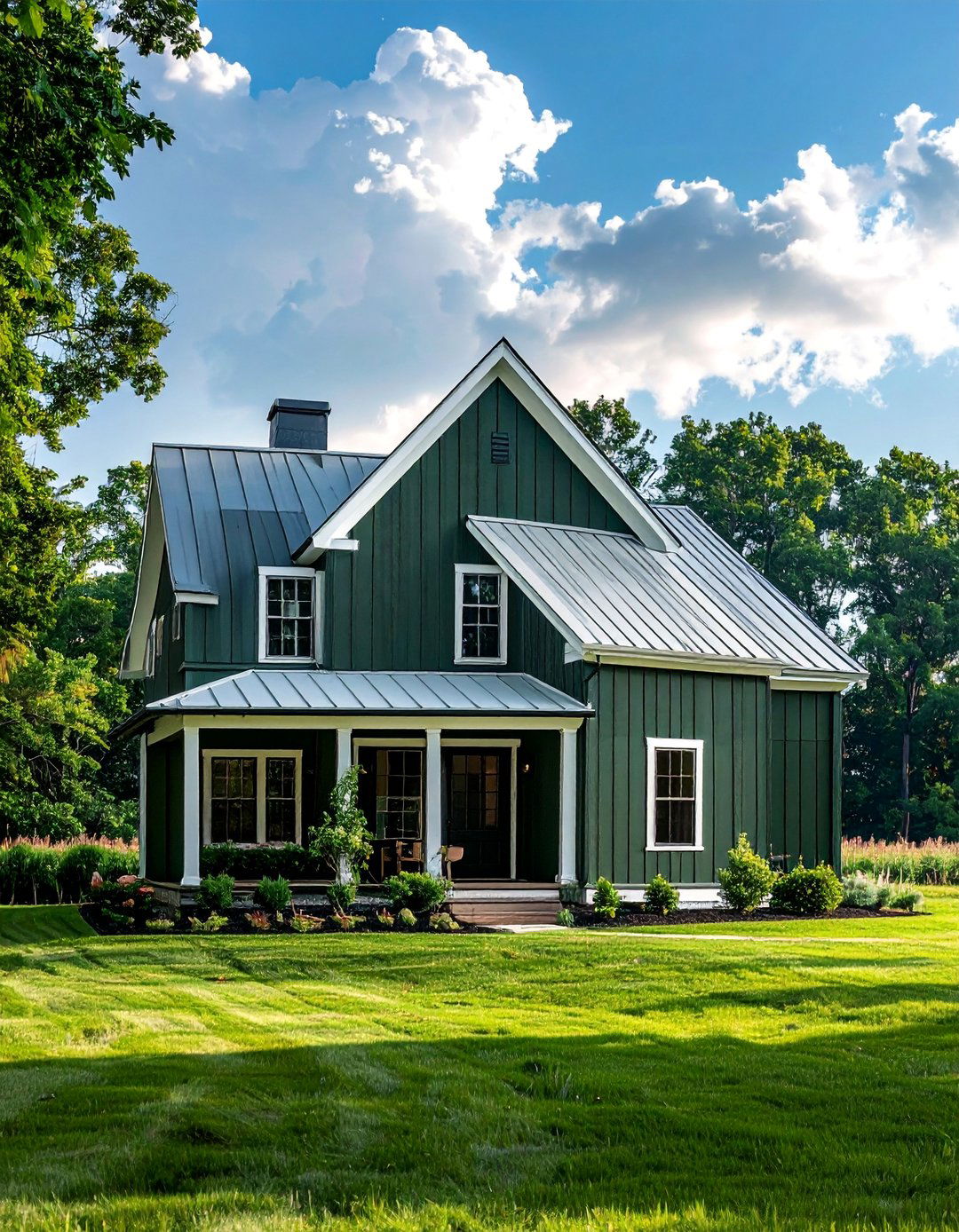 Dark Green Board and Batten Siding - 40 Dark Green Exterior Paint Color Schemes for Bold Homes