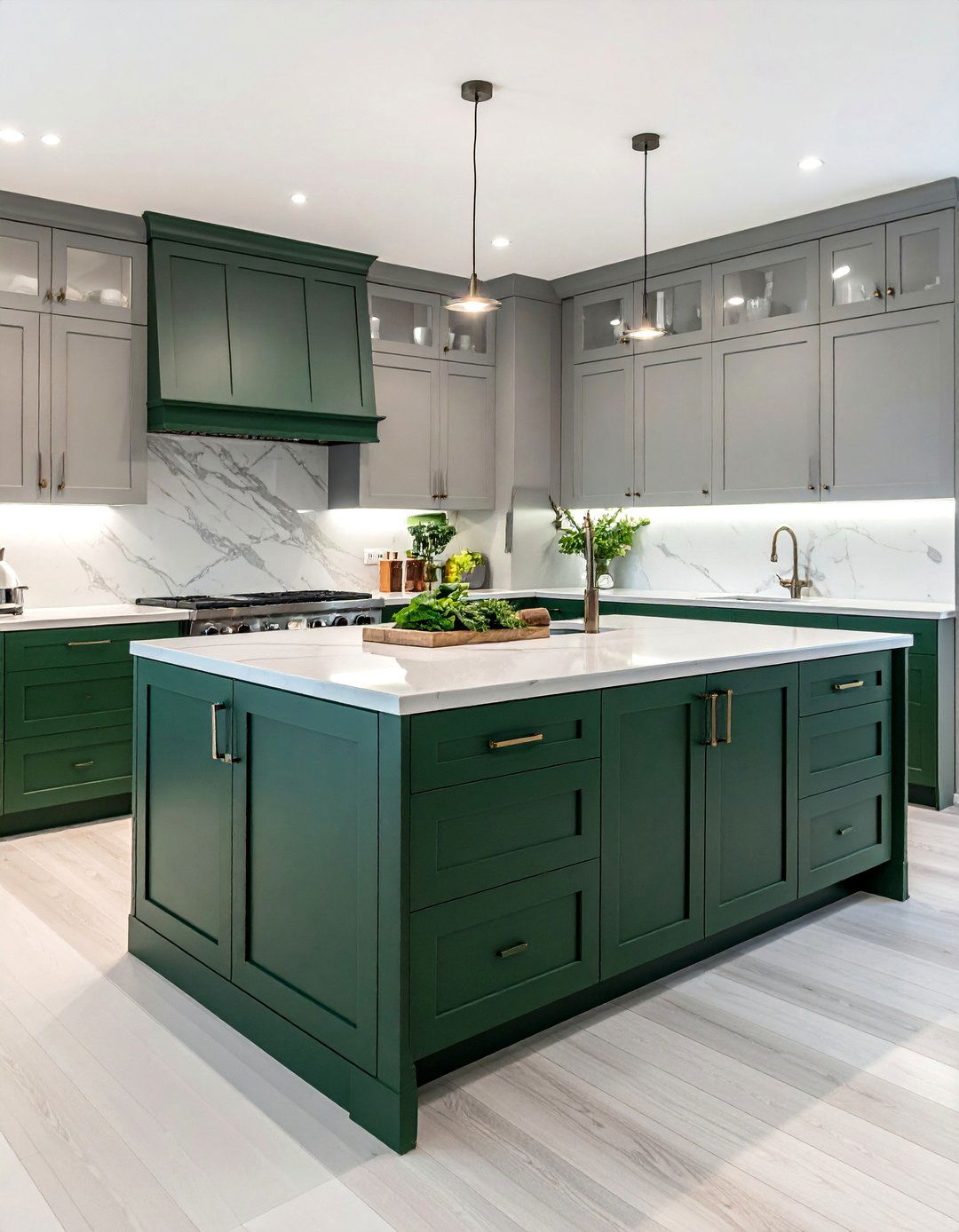 Dark Green Kitchen Island as a Focal Point - 40 Dark Green Kitchen Ideas for a Bold and Stylish Look
