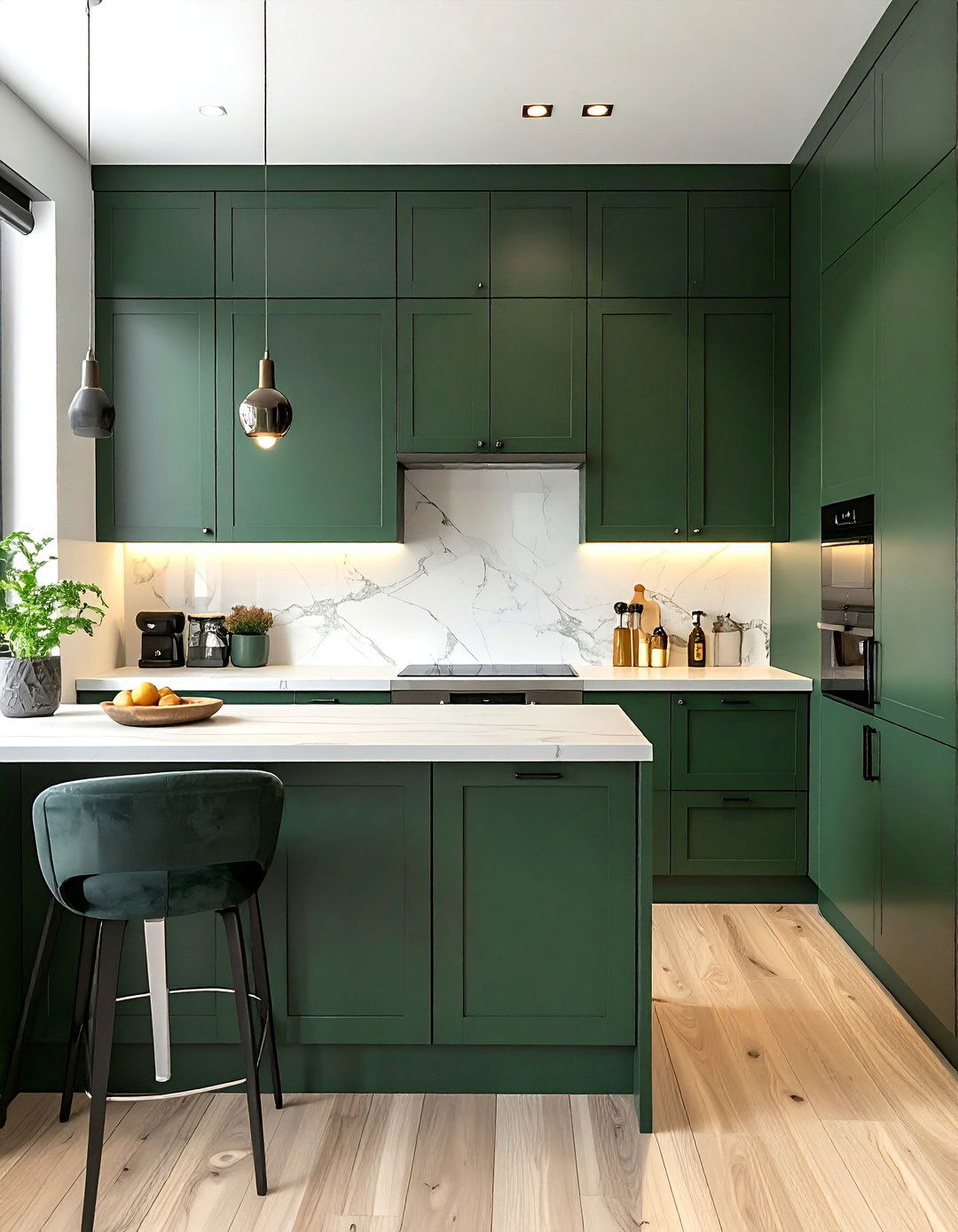 Dark Green Kitchen in a Small Space - 40 Dark Green Kitchen Ideas for a Bold and Stylish Look