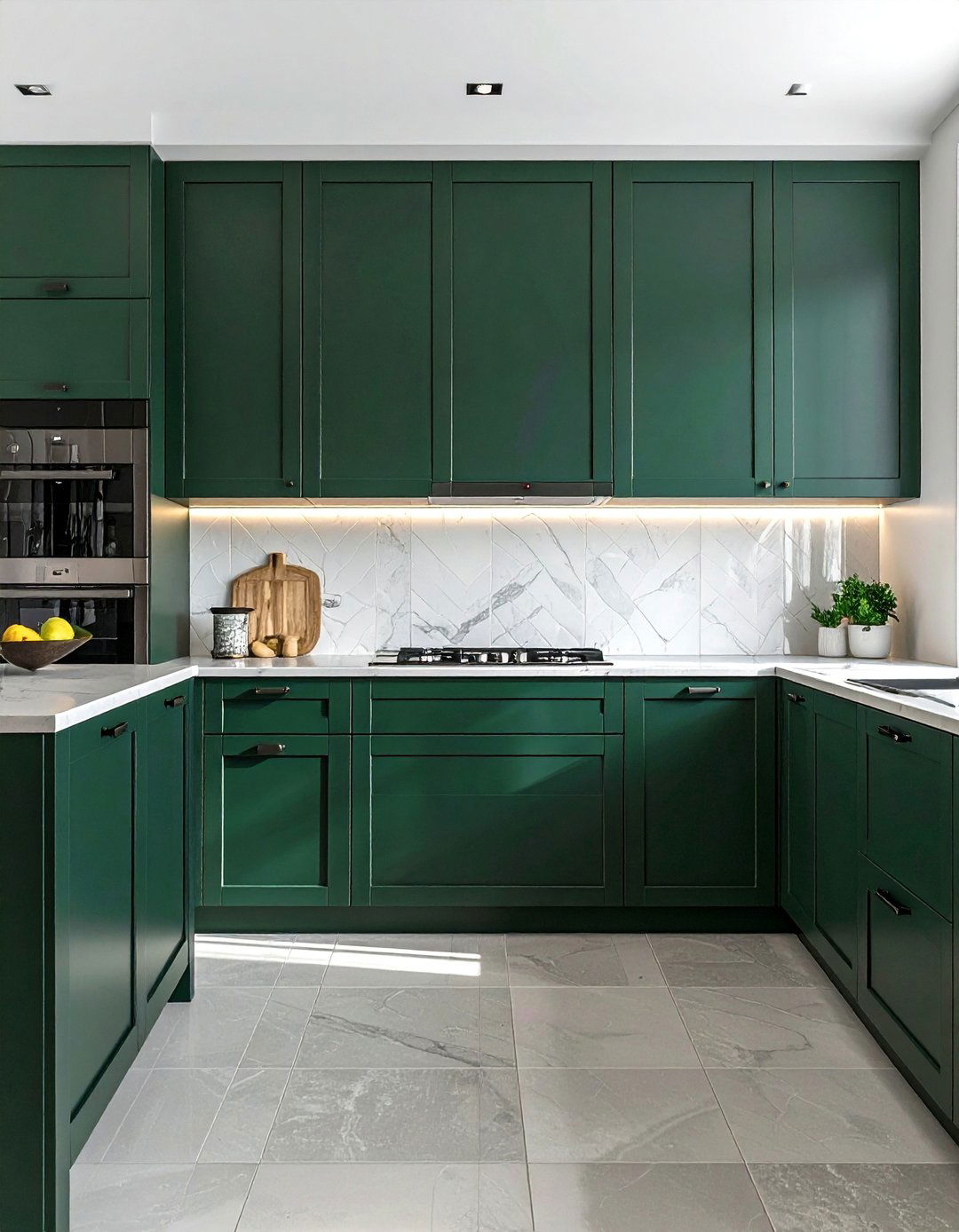 Dark Green Kitchen with a Zellige Tile Backsplash - 40 Dark Green Kitchen Ideas for a Bold and Stylish Look