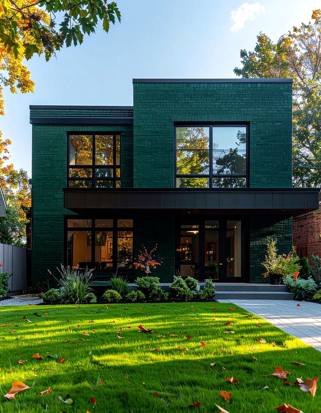 Dark Green Painted Brick Exterior - 40 Dark Green Exterior Paint Color Schemes for Bold Homes