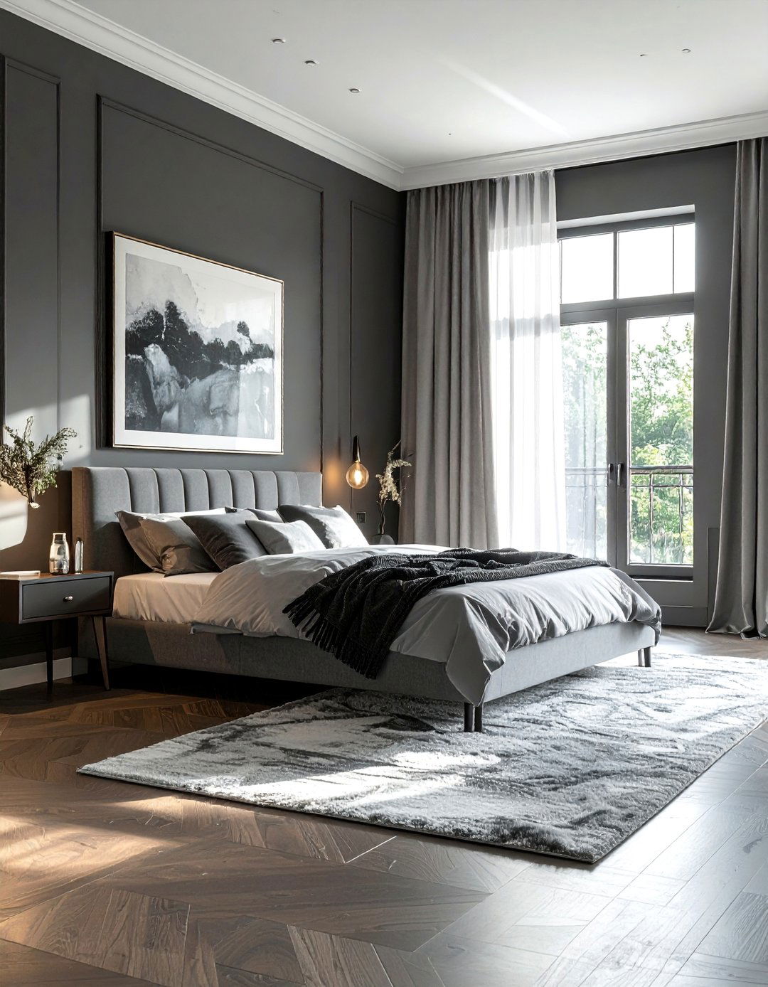 Dark Grey Bedroom Maximizing Natural Light - 30 Dark Grey Bedroom Ideas for a Sophisticated Retreat