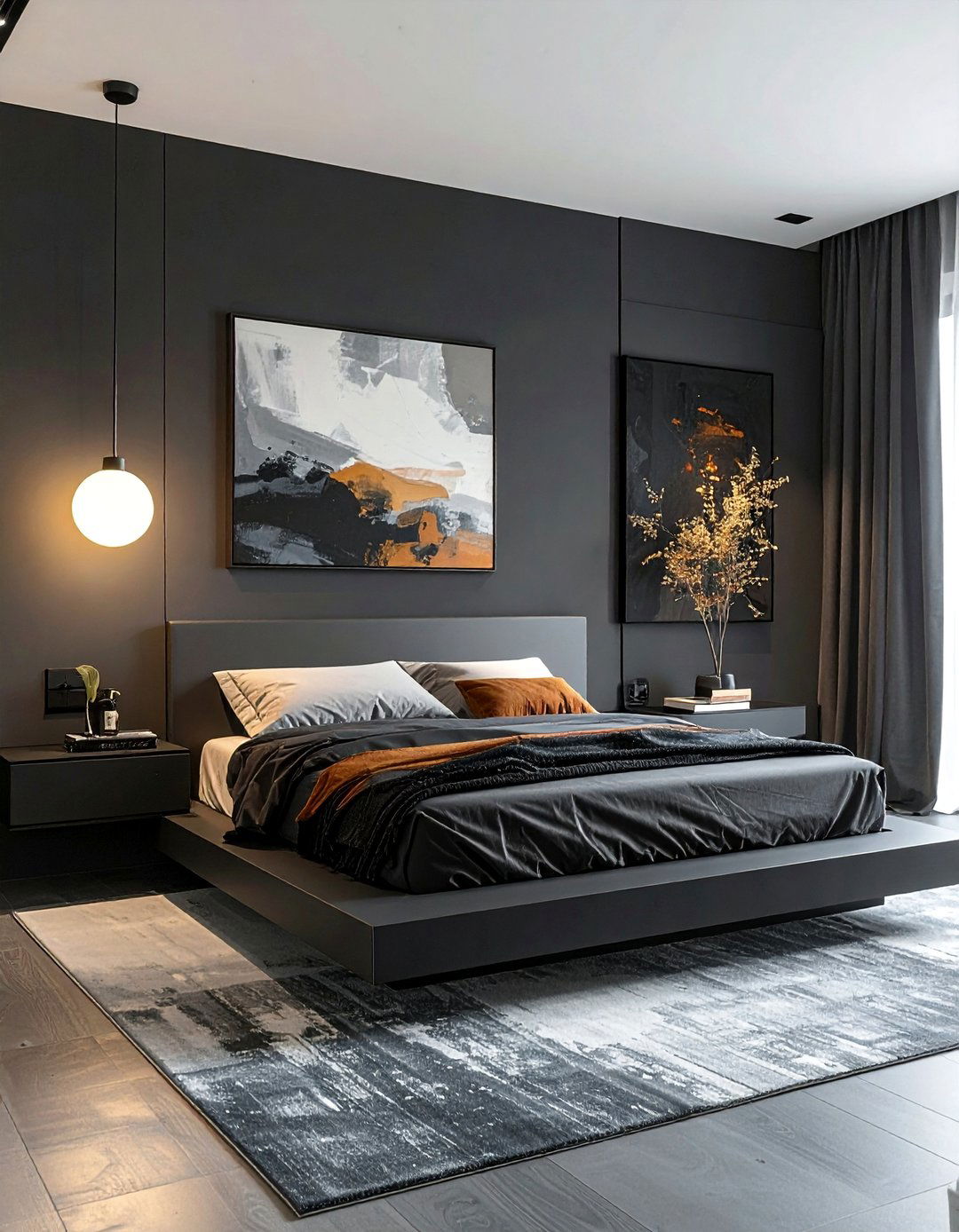 Dark Grey Bedroom with Minimalist Design Principles - 30 Dark Grey Bedroom Ideas for a Sophisticated Retreat