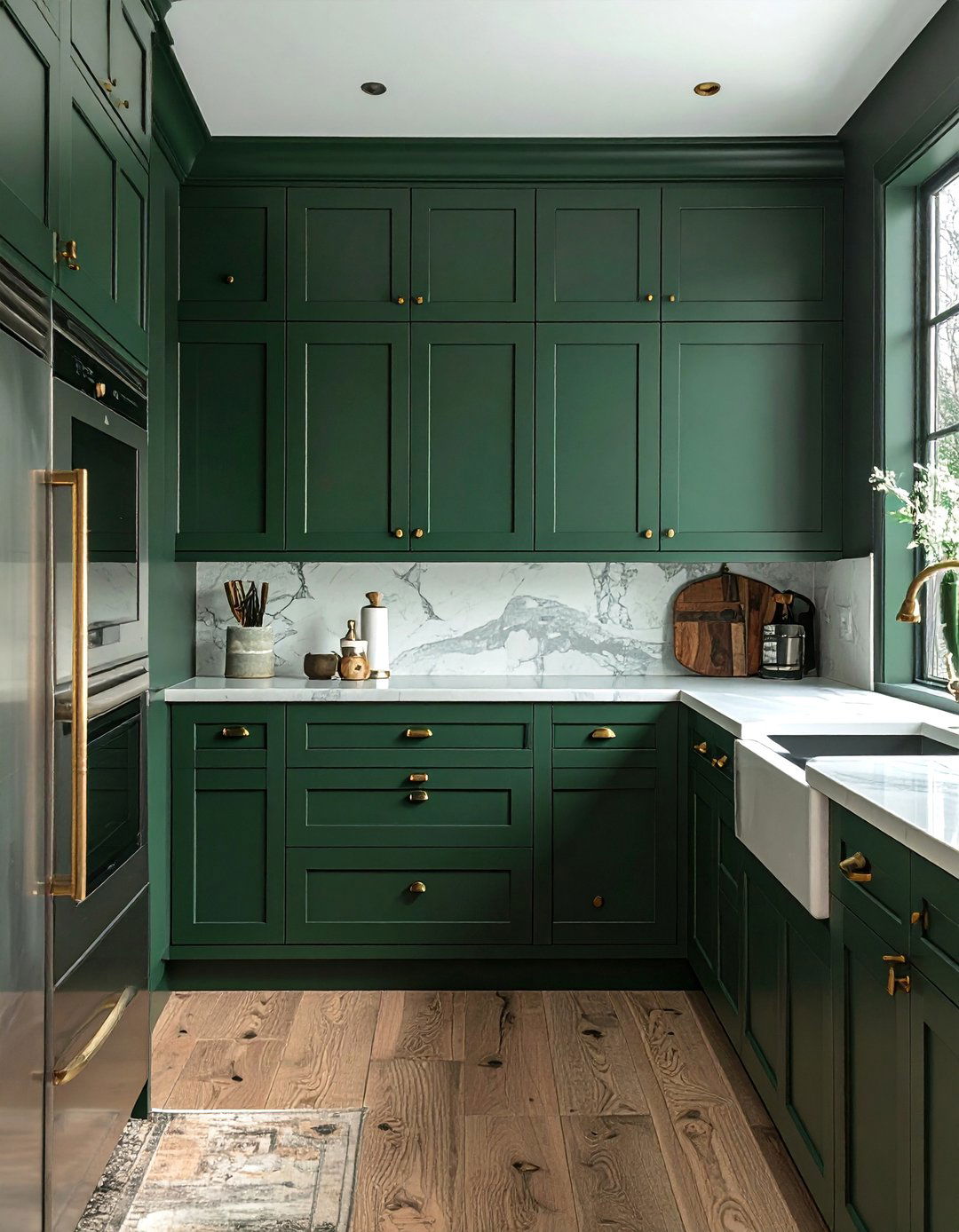 Dark Kitchen with Dark Green Cabinetry - 25 Dark Kitchen Ideas for a Sophisticated Look