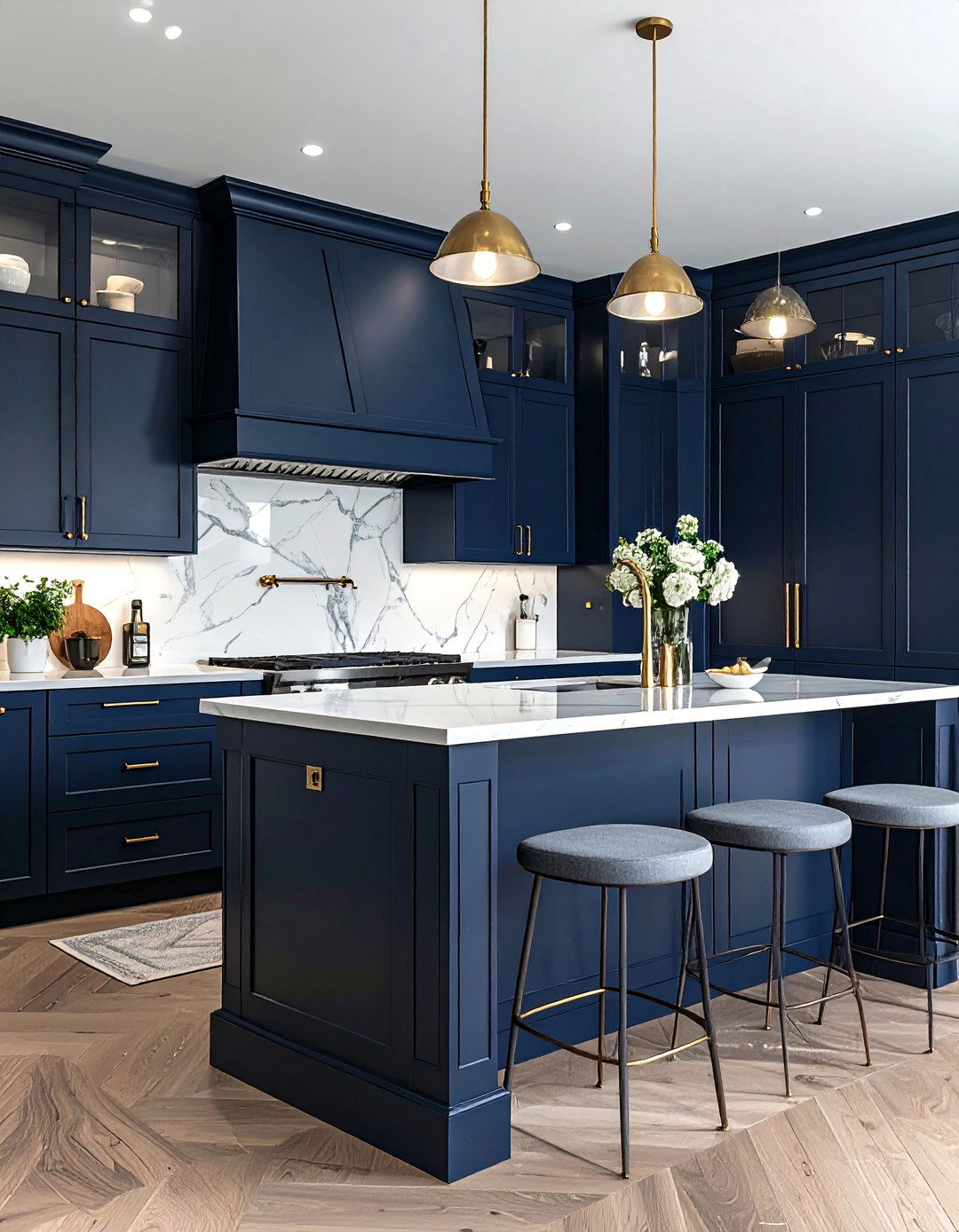 Dark Kitchen with Navy Blue Cabinetry - 25 Dark Kitchen Ideas for a Sophisticated Look