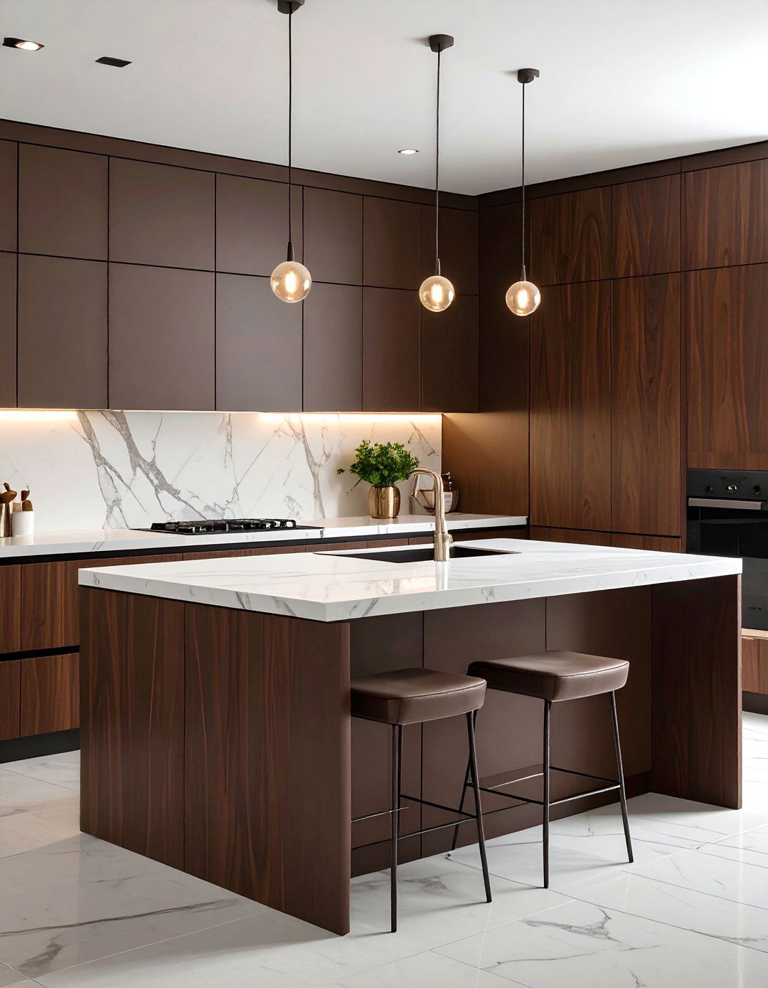 Dark Walnut Brown Kitchen Cabinets - 20 Brown Kitchen Ideas for a Warm, Earthy Feel