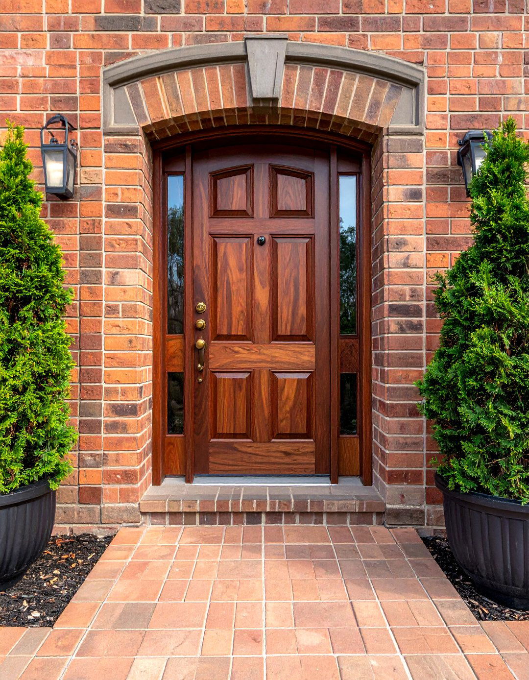 Dark Walnut Stained Cedar Front Door - 20 Cedar Front Door Colors Ideas to Boost Curb Appeal