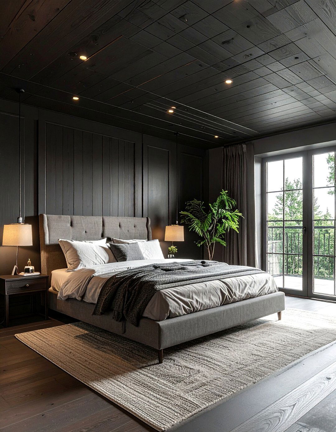 Dark Wood Shiplap Ceiling - 25 Dark Bedroom Ideas for a Cozy and Moody Retreat