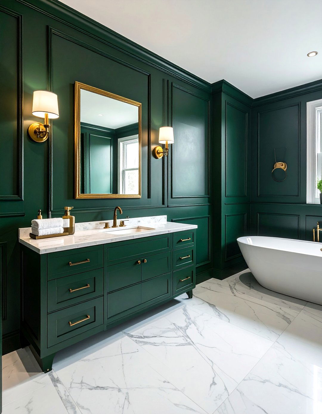 Dark and Moody Powder Room Wainscoting - 25 Powder Room Wainscoting Ideas for a Stylish Bathroom