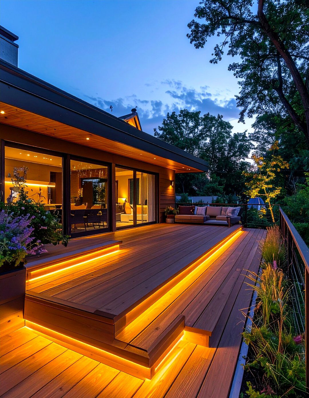 Deck Perimeter Lighting - 40 Garden Lighting Ideas to Illuminate Your Outdoor Space
