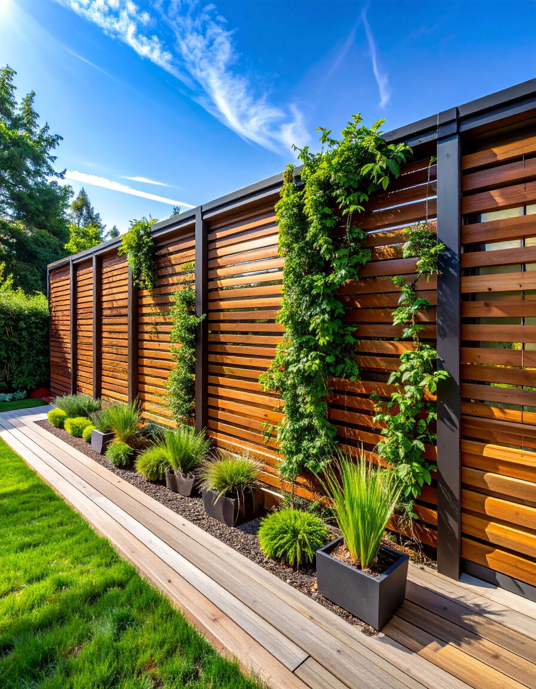 Deck Privacy Screen Using Wooden Slats - 25 Deck Decorating Ideas to Refresh Your Outdoor Area