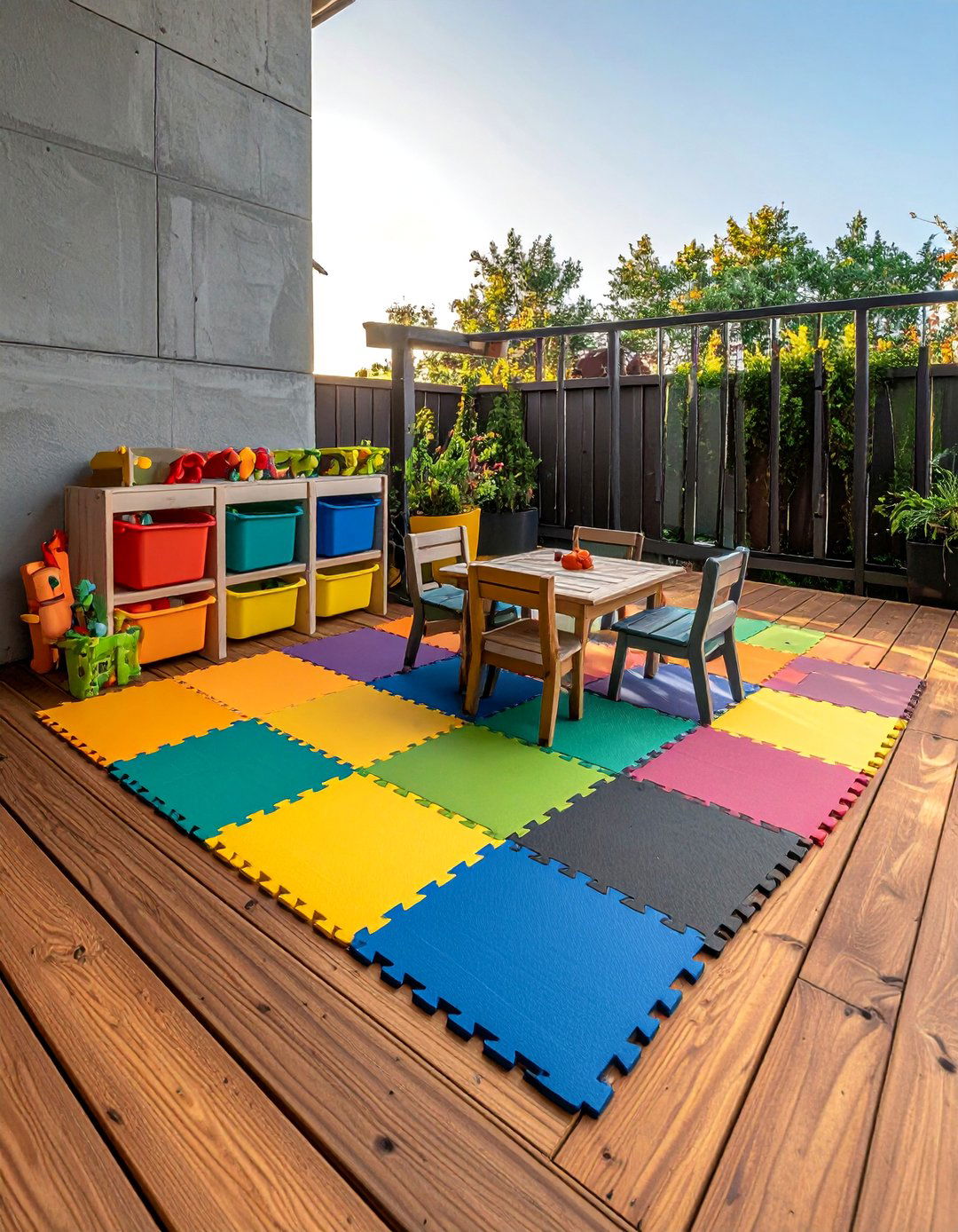 Deck with a Designated Kids Play Corner - 25 Deck Decorating Ideas to Refresh Your Outdoor Area