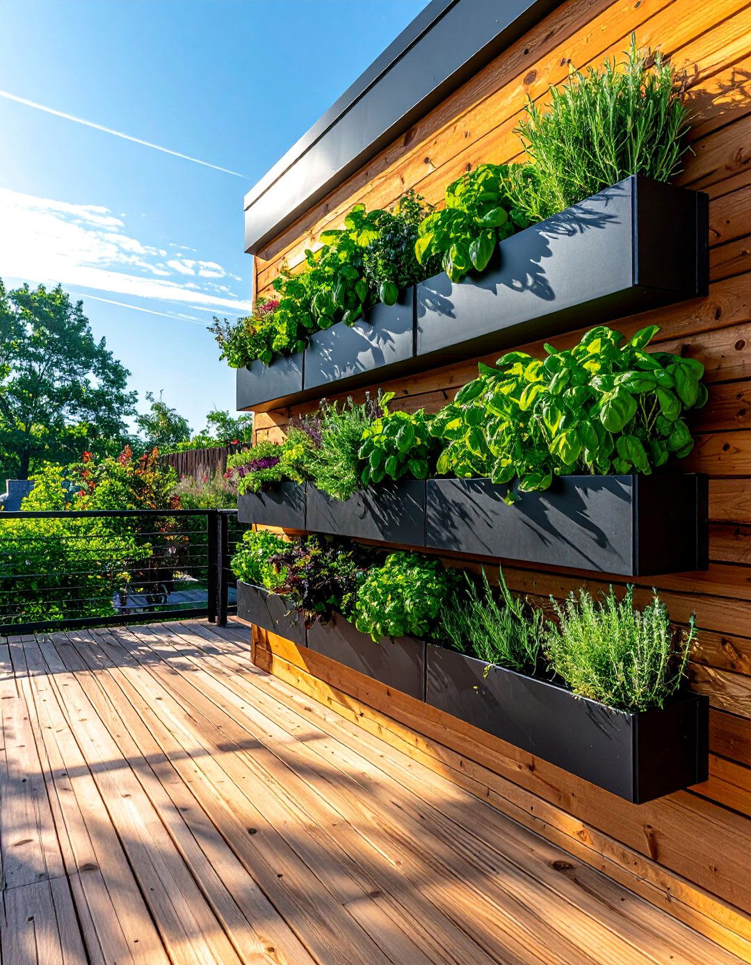 Deck with a Vertical Herb Garden - 25 Deck Decorating Ideas to Refresh Your Outdoor Area