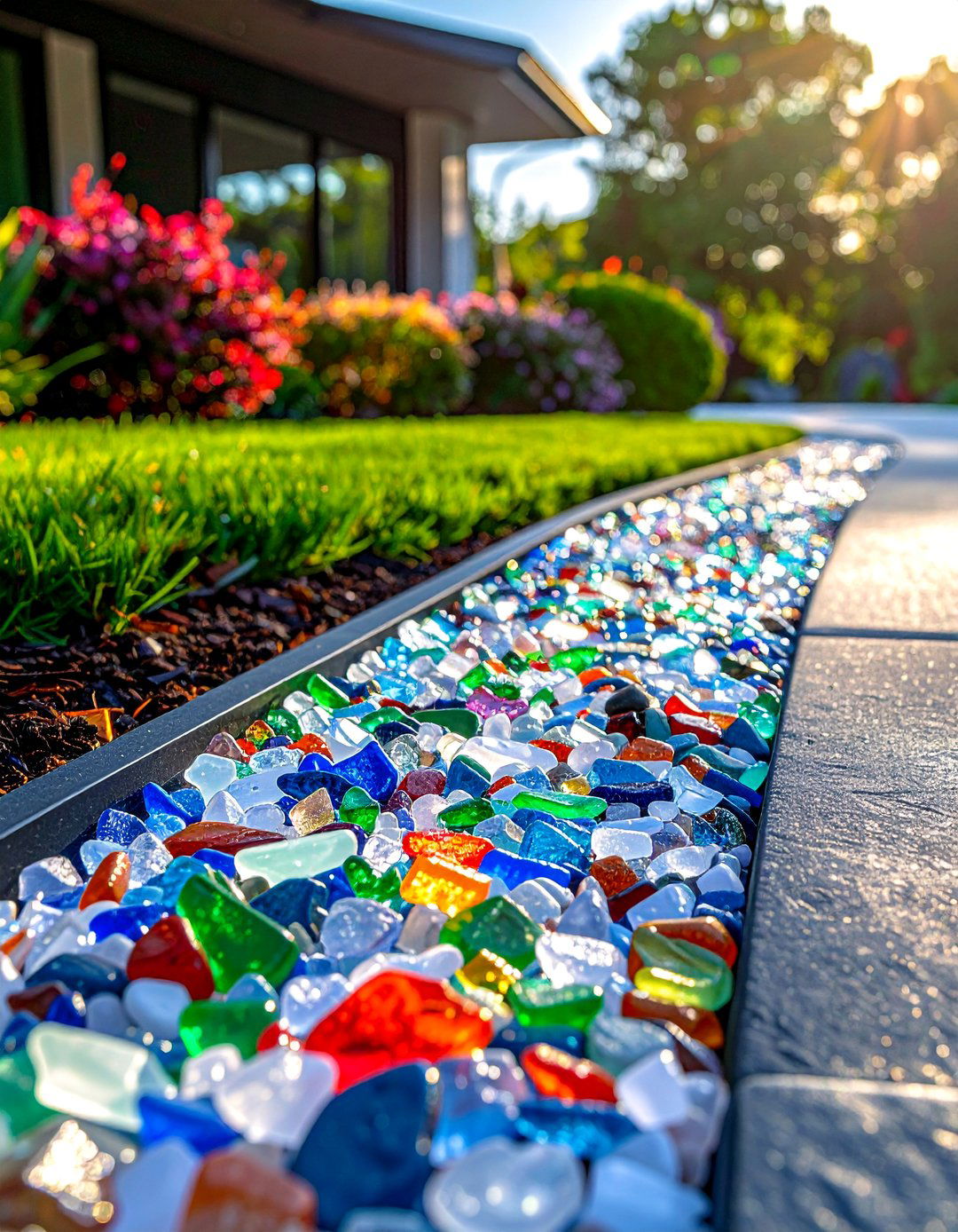 Decorative Aggregate Backfill - 30 Driveway Edging Ideas to Enhance Your Curb Appeal