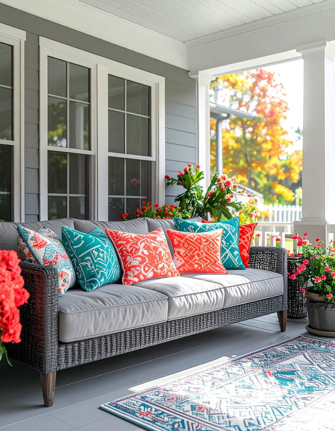 Decorative Pillows for a Pop of Color - 40 Front Porch Ideas to Welcome Guests in Style