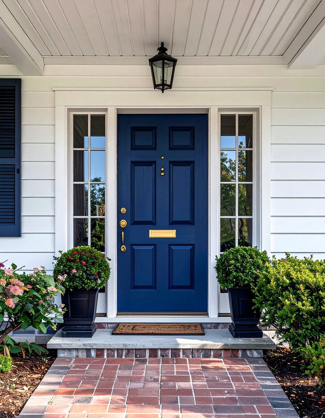 Deep Navy Blue Cedar Front Door - 20 Cedar Front Door Colors Ideas to Boost Curb Appeal