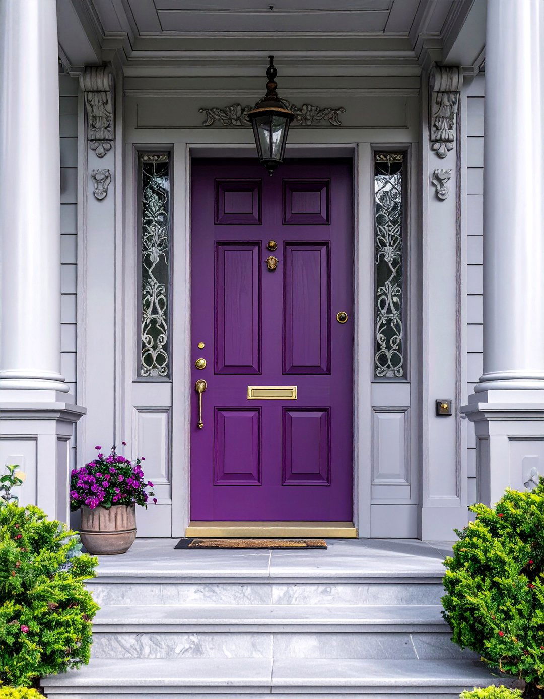 Deep Plum Cedar Front Door - 20 Cedar Front Door Colors Ideas to Boost Curb Appeal