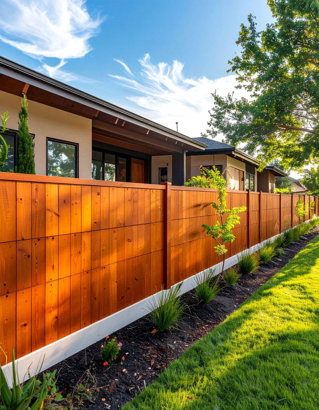 Define Your Property with a Modern Horizontal Fence for Your Ranch Home - 40 Curb Appeal Inspiration Ideas for Ranch Homes