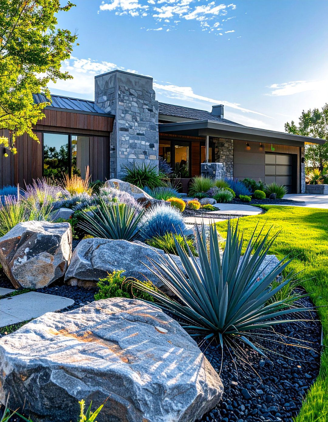 Design a Low Maintenance Rock Garden for Your Ranch Home - 40 Curb Appeal Inspiration Ideas for Ranch Homes