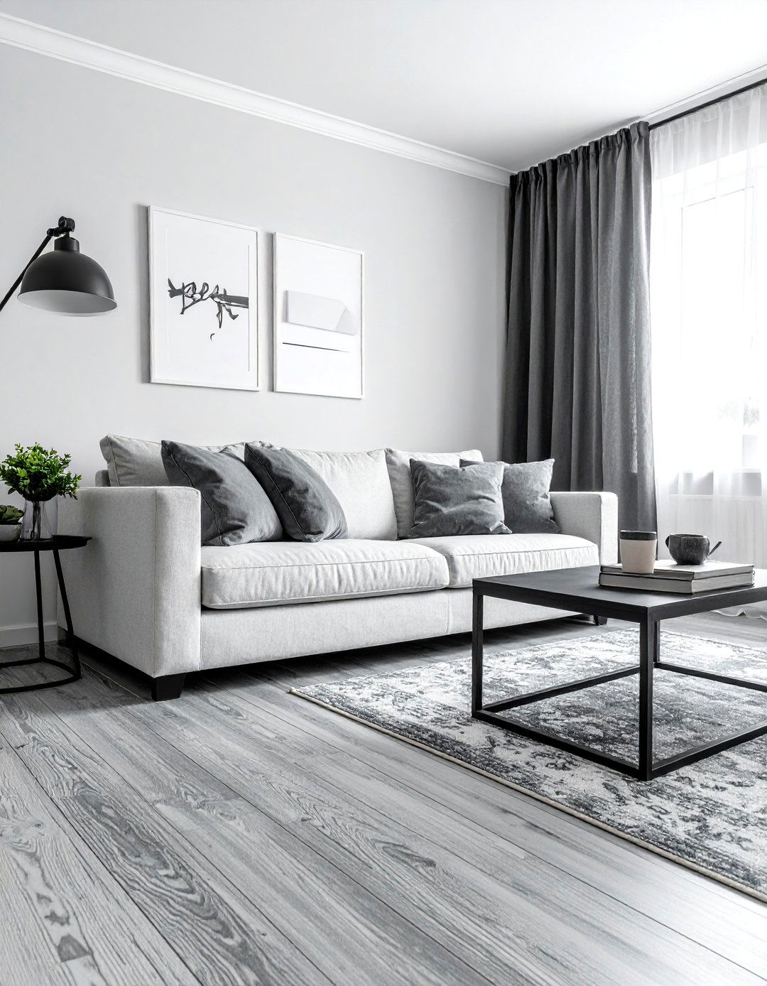 Distressed Grey Wood Flooring for a Rustic Modern Look - 25 Grey Flooring Living Room Ideas for Modern Homes