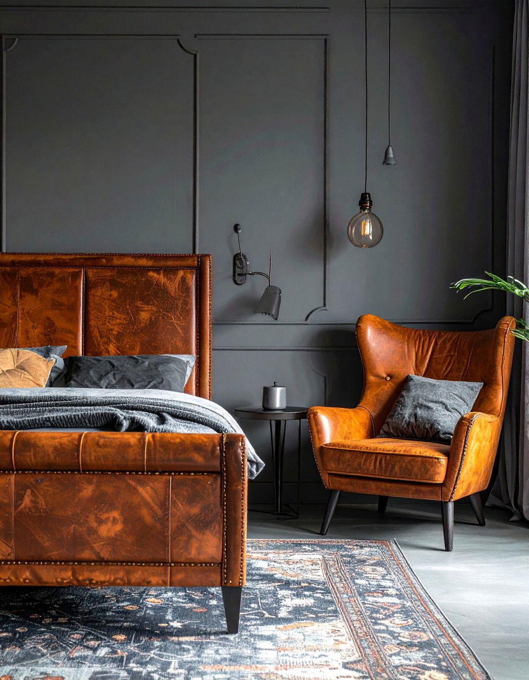 Distressed Leather Furniture - 25 Dark Bedroom Ideas for a Cozy and Moody Retreat